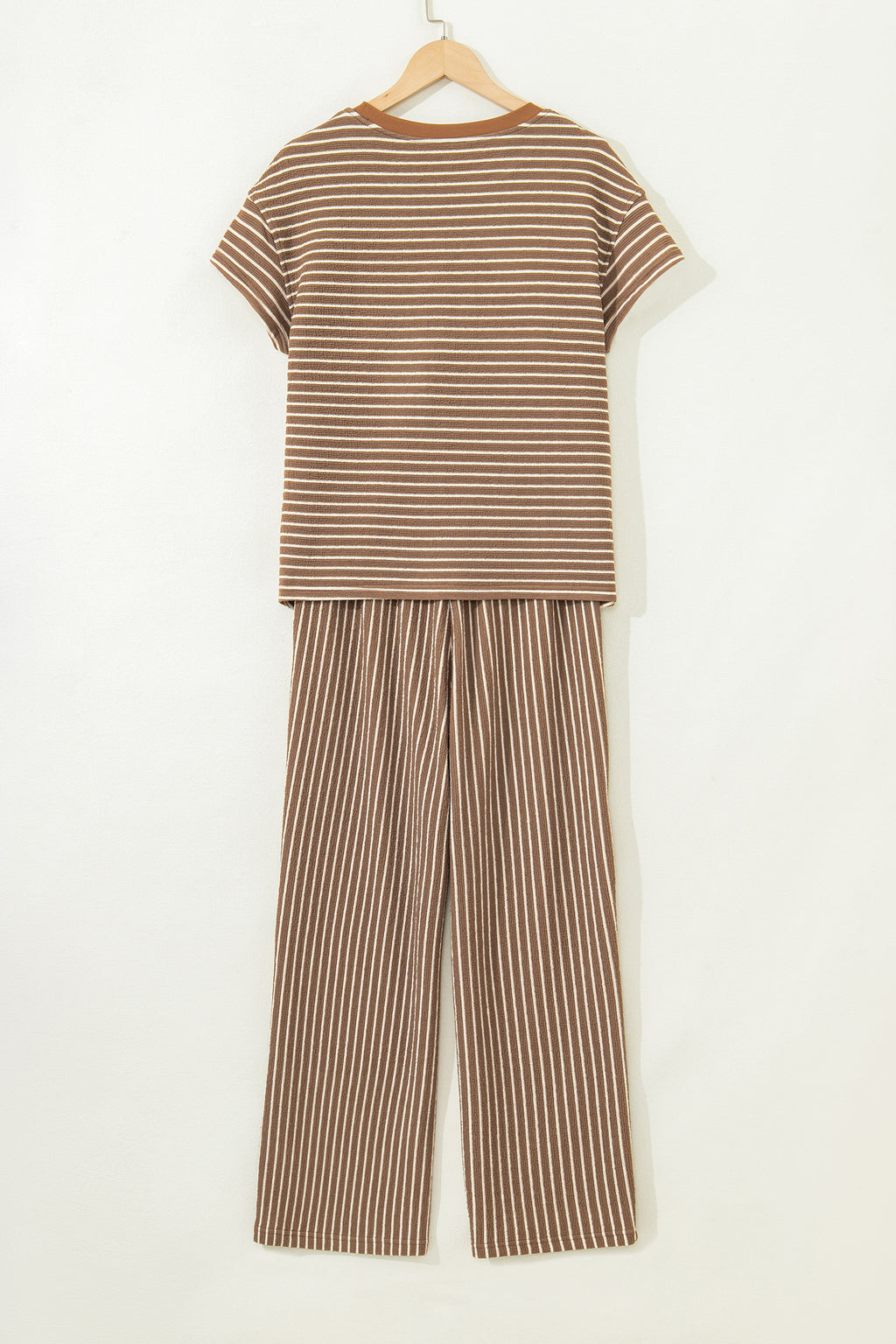 Stripe Crew Neck Tee & Drawstring Cropped Trousers Set | 4 Colours | Sizes 8-22