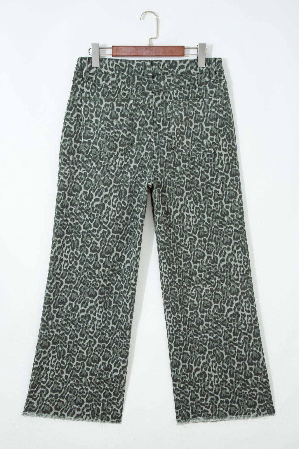 Women's Leopard Print Wide Leg High Waist Jeans | Brown, Grey, Blue & Pink at LivelyLooks