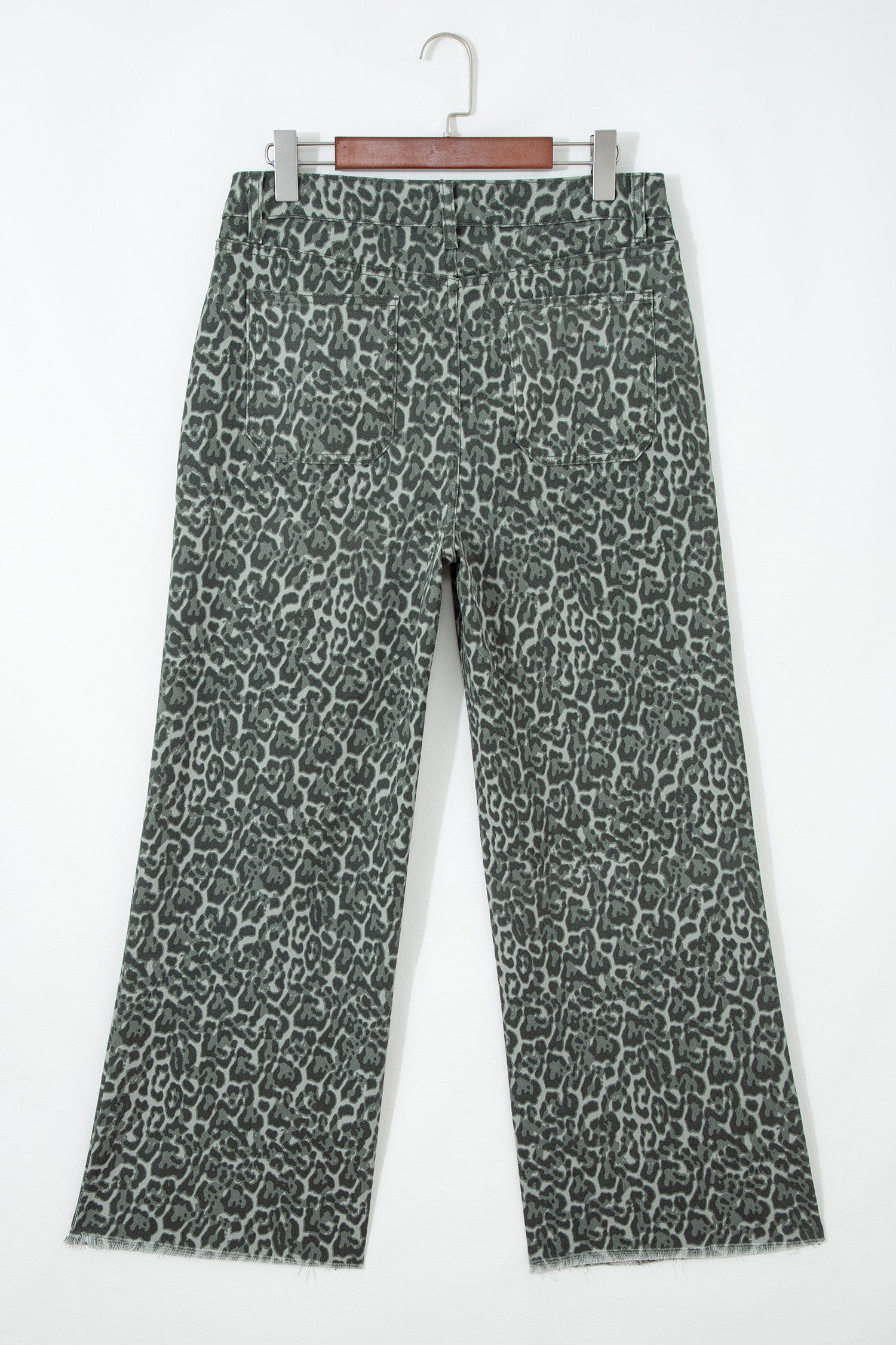 Women's Leopard Print Wide Leg High Waist Jeans | Brown, Grey, Blue & Pink at LivelyLooks