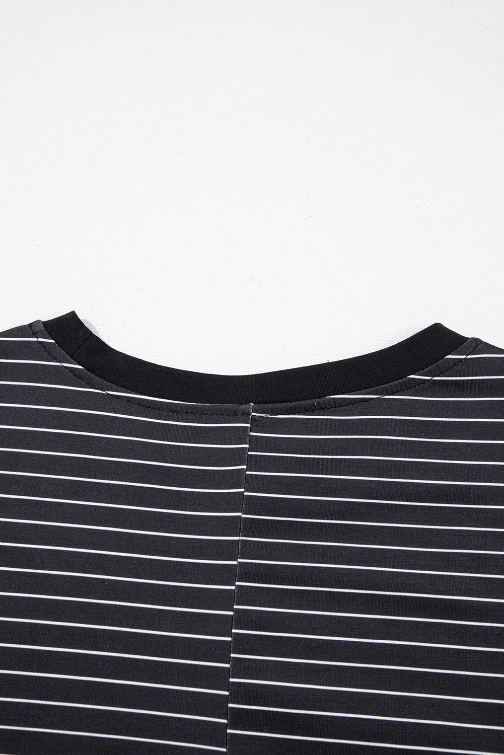 Women's Green Stripe Ruffled Short Sleeve Crew Neck Shift Mini Dress at LivelyLooks