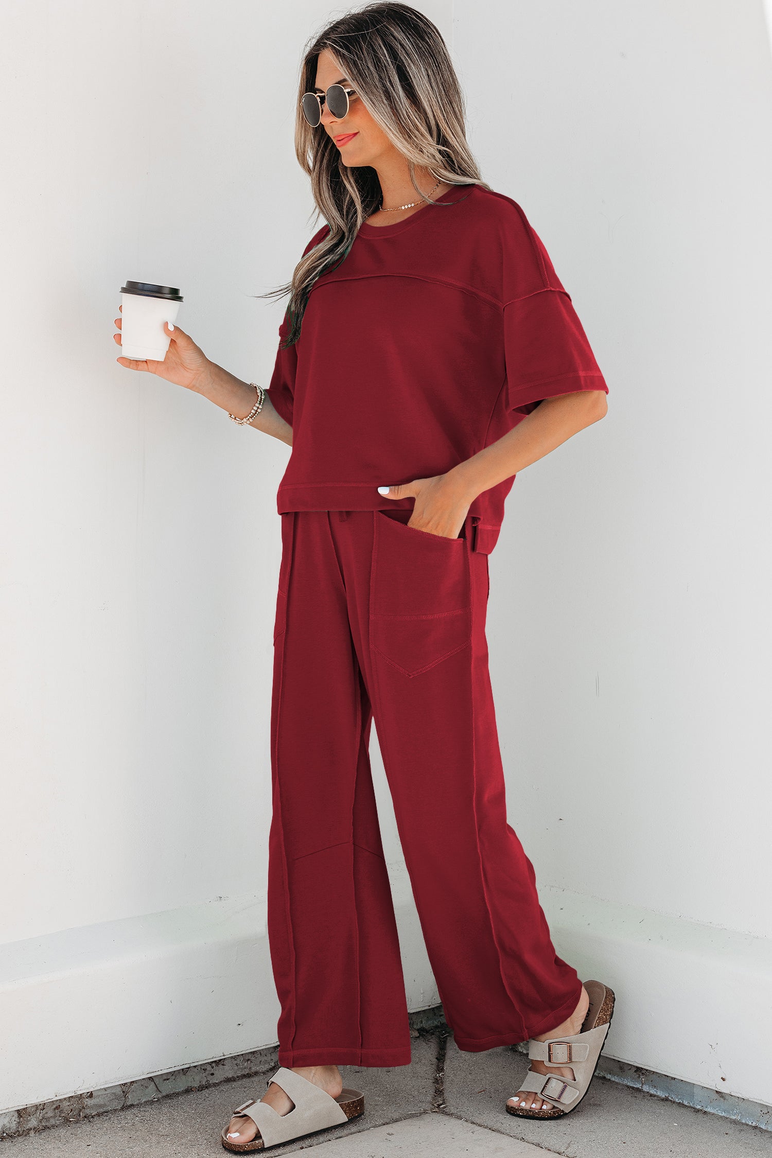 Drop Shoulder Boxy Tee & Barrel Pants Co-ord Set | Multiple Colours | UK 8–26