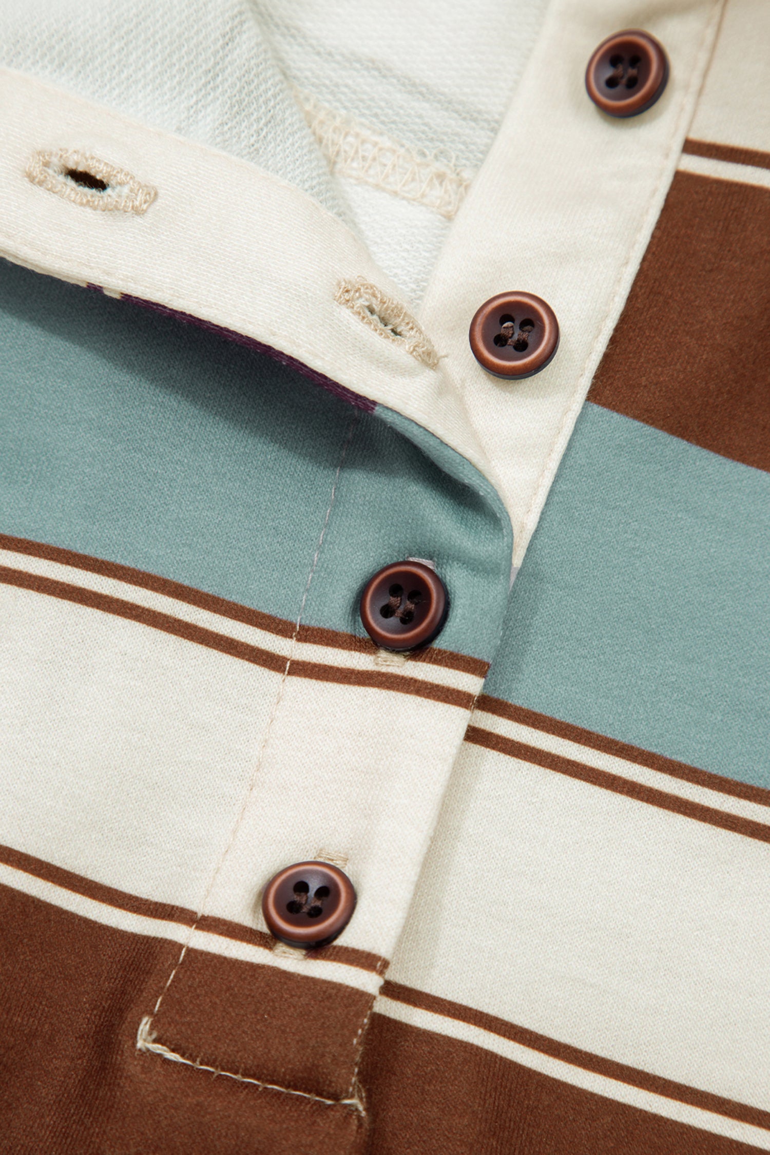 White Stripe Polo Collar Tee & Drawstring Shorts Co-ord Set