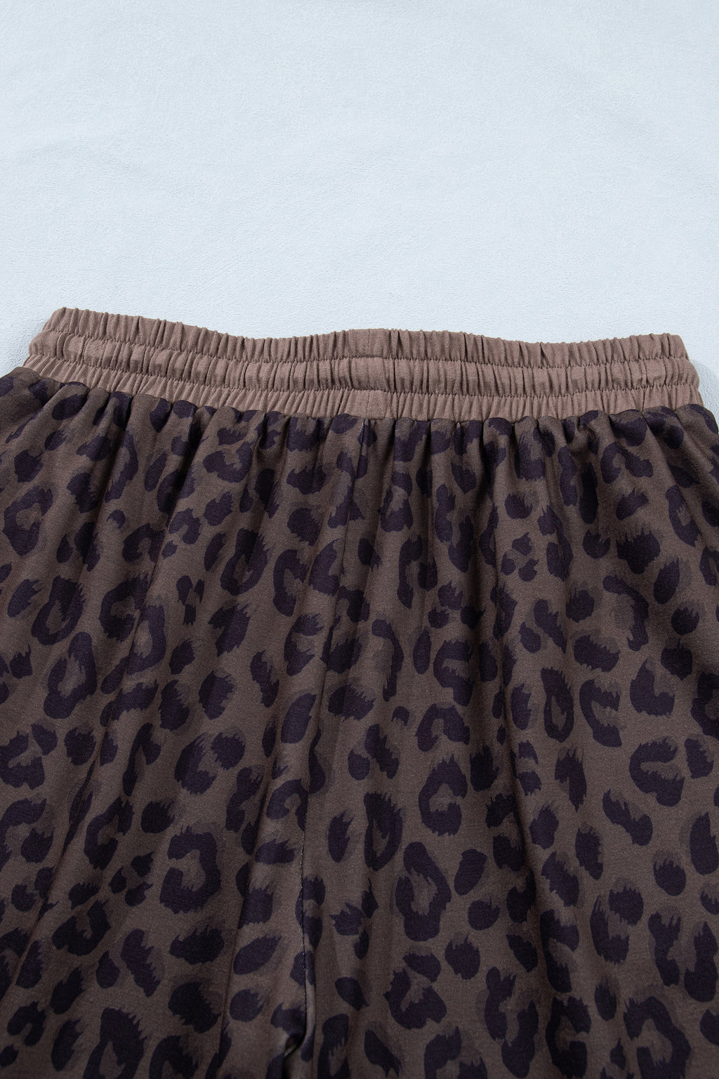 Leopard Print V-Neck Collar 2pcs Short Set | Rose, Khaki & Brown