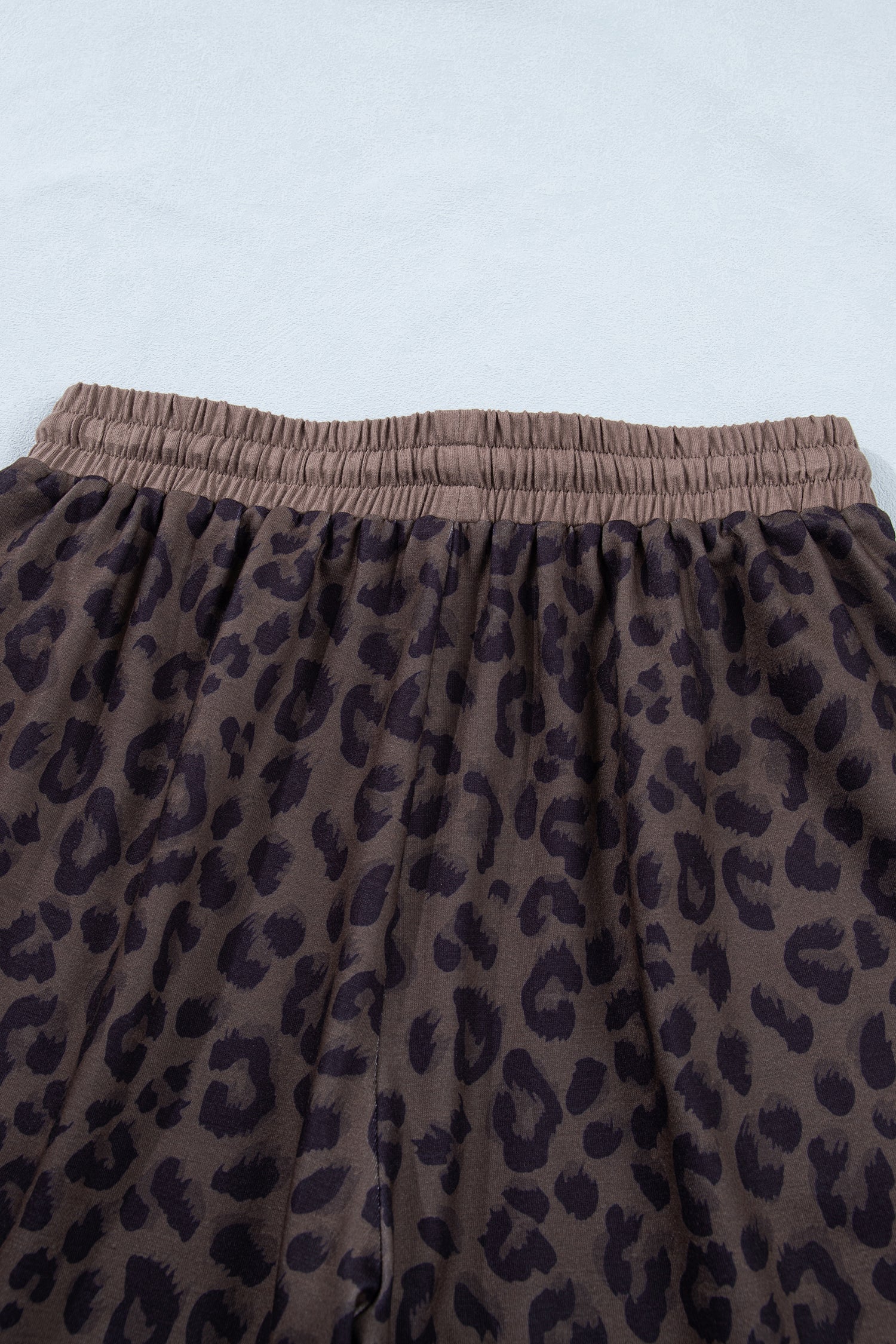 Leopard Print V-Neck Collar 2pcs Short Set | Rose, Khaki & Brown