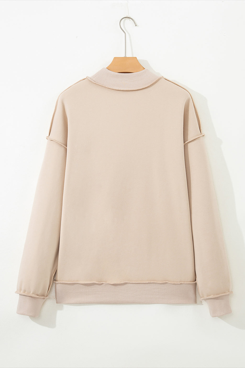 Carrot Oversized Reversible Sweatshirt Drop Shoulder Mock Neck Women S-XL