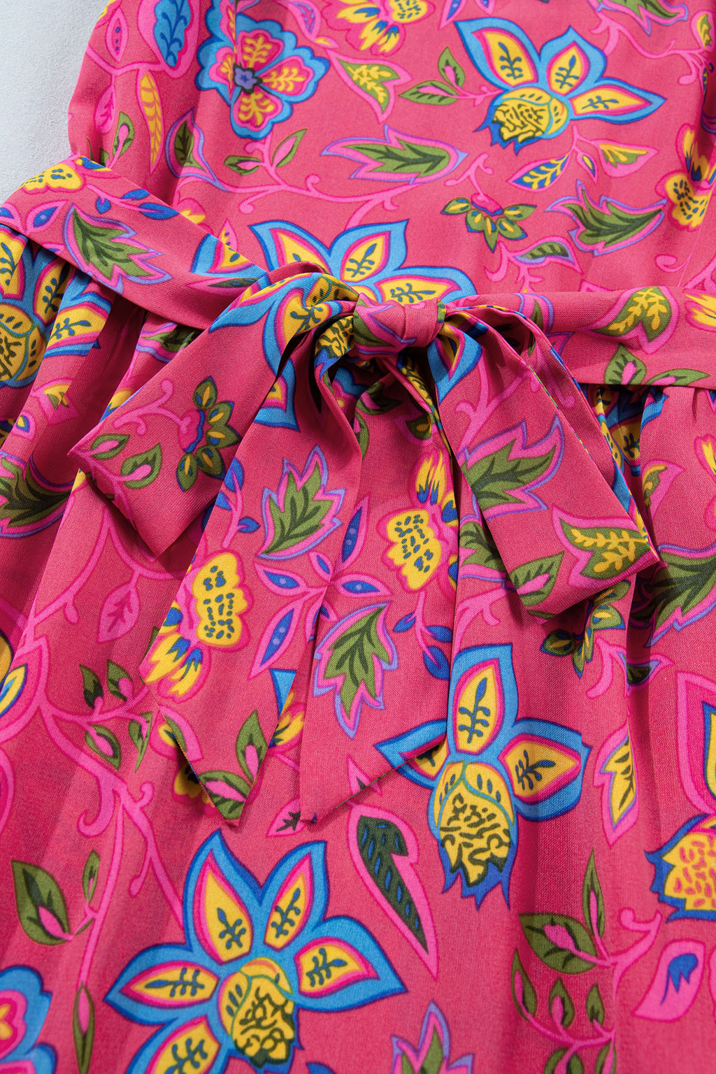 Women's Rose Flutter Sleeve Belted Floral Maxi Dress at LivelyLooks