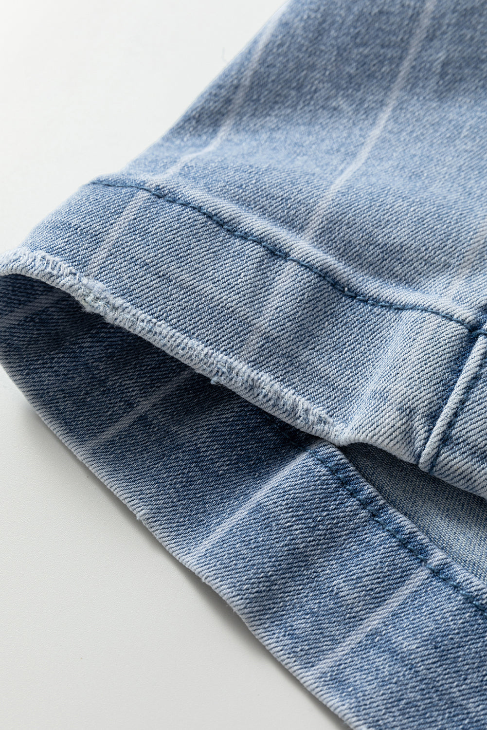 Shop Beau Blue Multi Buttons Pinstripe Wide Leg Jeans at LivelyLooks