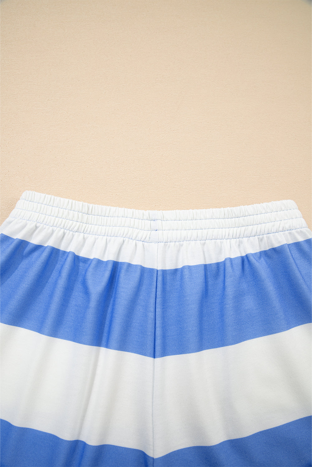 Seam Detail Half-Zip Tee & Casual Shorts Co-ord | Pink, Sky Blue & Yellow Stripe