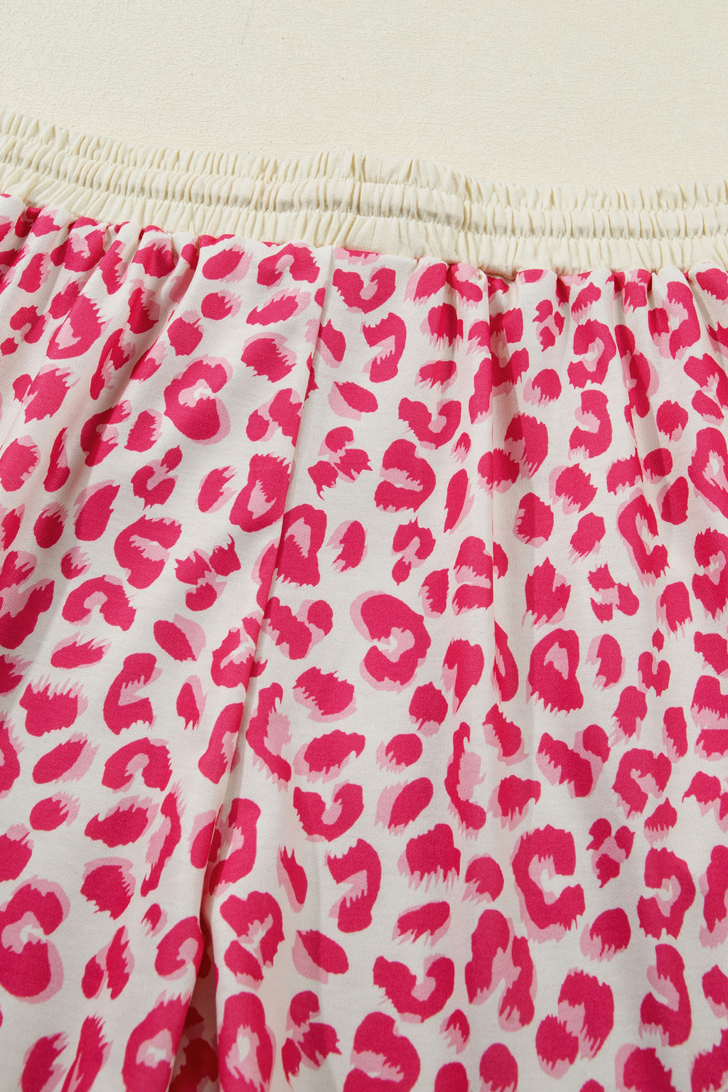 Leopard Print V-Neck Collar 2pcs Short Set | Rose, Khaki & Brown