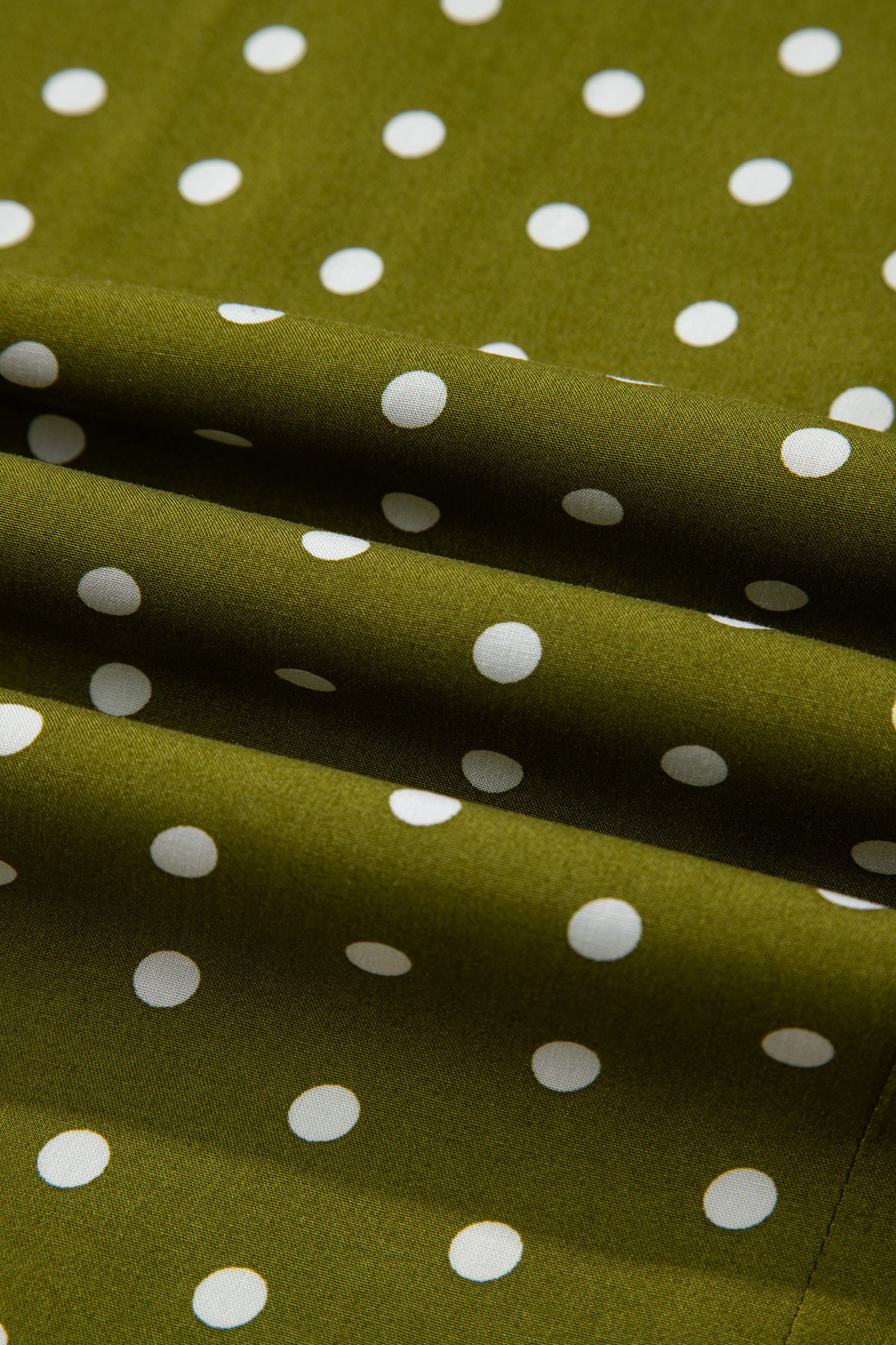 LivelyLooks Green Polka Dot Maxi Dress | Lacy Neckline Smocked Waist women's fashion