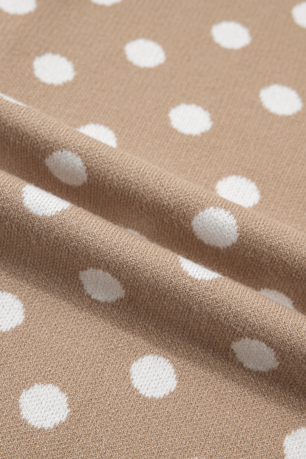 Women's Dark Khaki Polka Dot Short Sleeve Button Down Cardigan at LivelyLooks