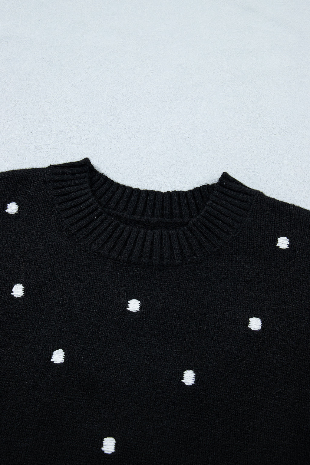 LivelyLooks Yellow Cream Elegant Polka Dot Bubble Short Sleeve Sweater women's fashion