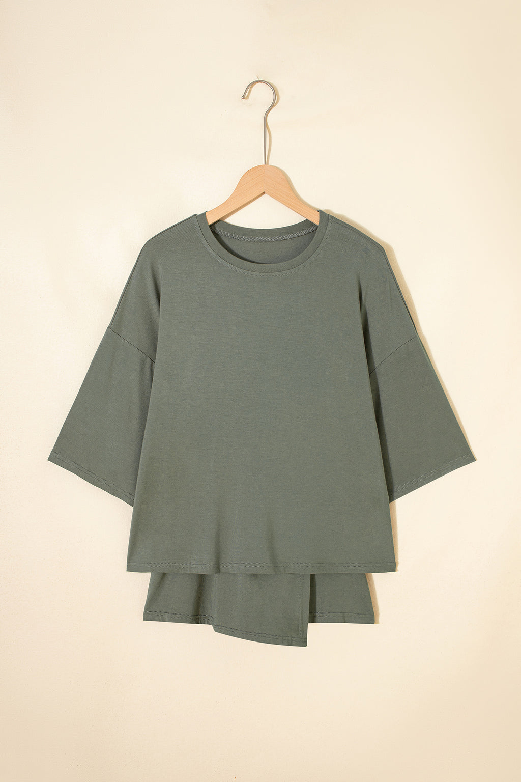Oversized Tee & Tie Wrap Mini Skort 2pcs Set | Black & Laurel Green