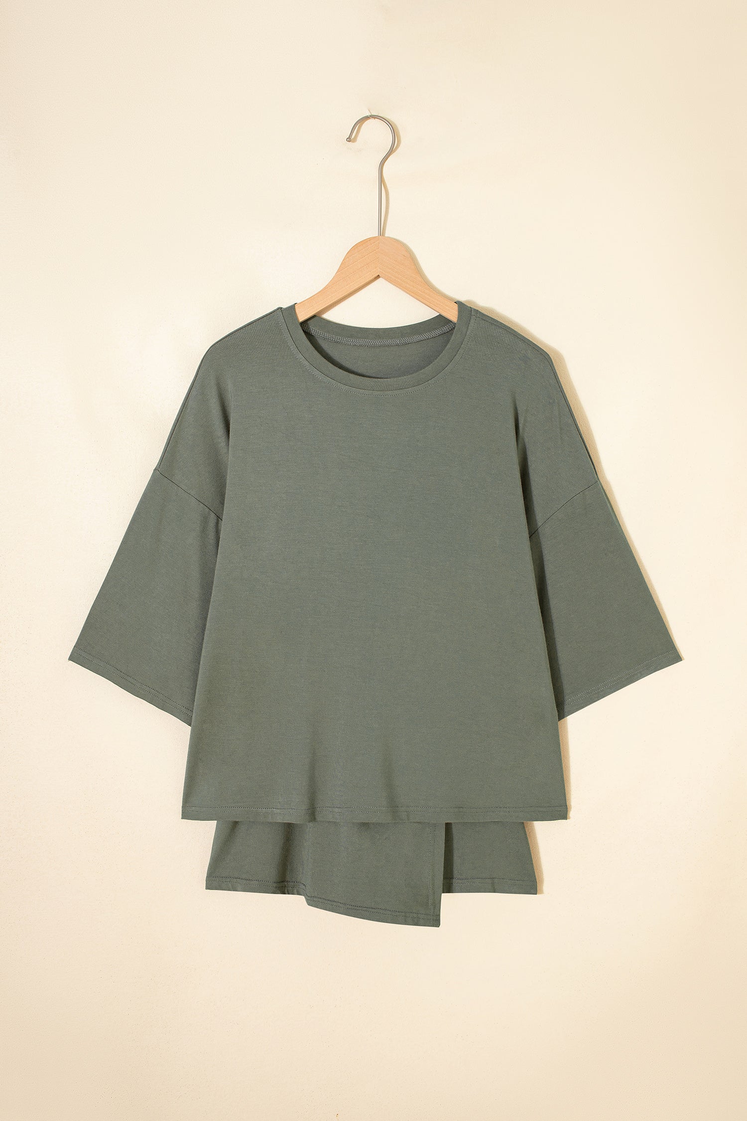 Oversized Tee & Tie Wrap Mini Skort 2pcs Set | Black & Laurel Green