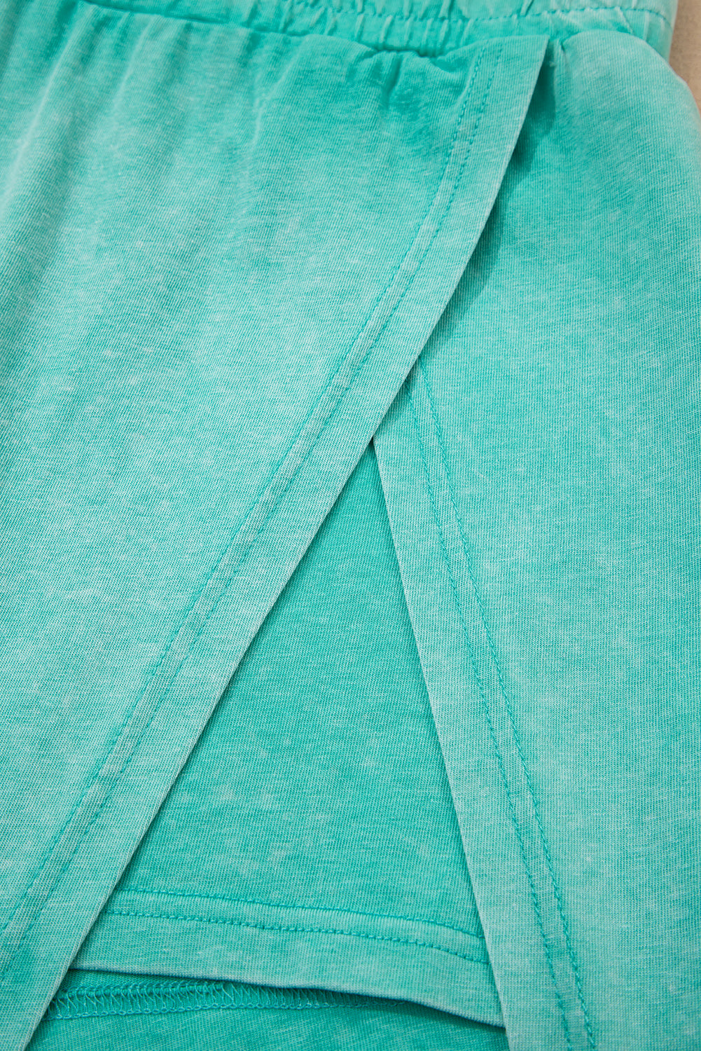 Mint Green Mineral Wash Cotton Tank Top Split Skirt Co-ord Set S-XL