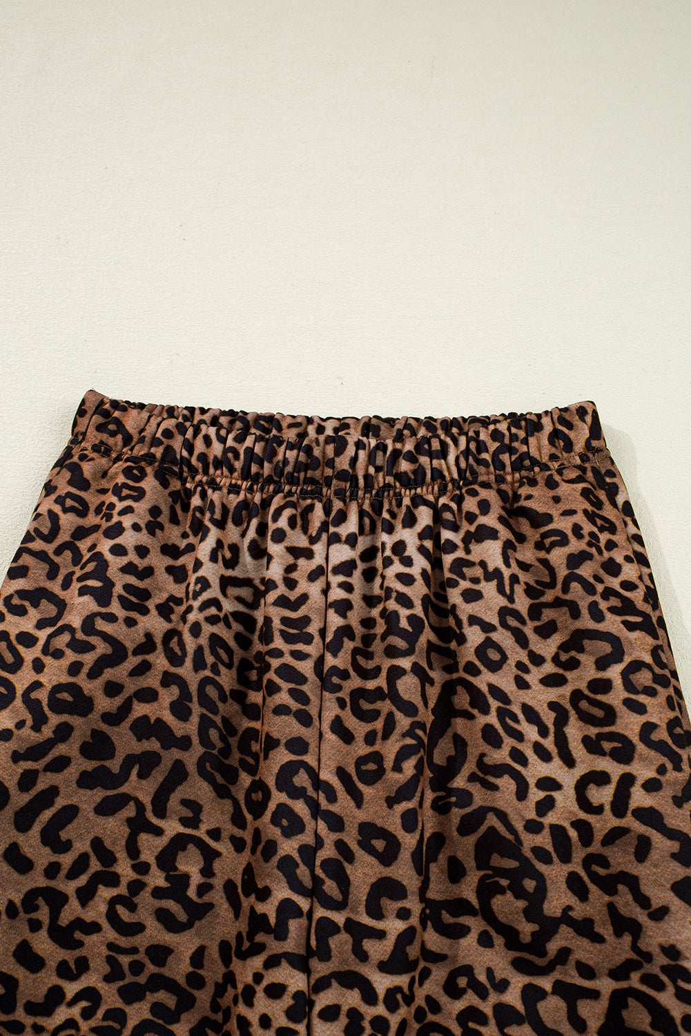 Coffee Leopard Print Contrast Trim Long Sleeve Top & Pants Set | UK 8–22
