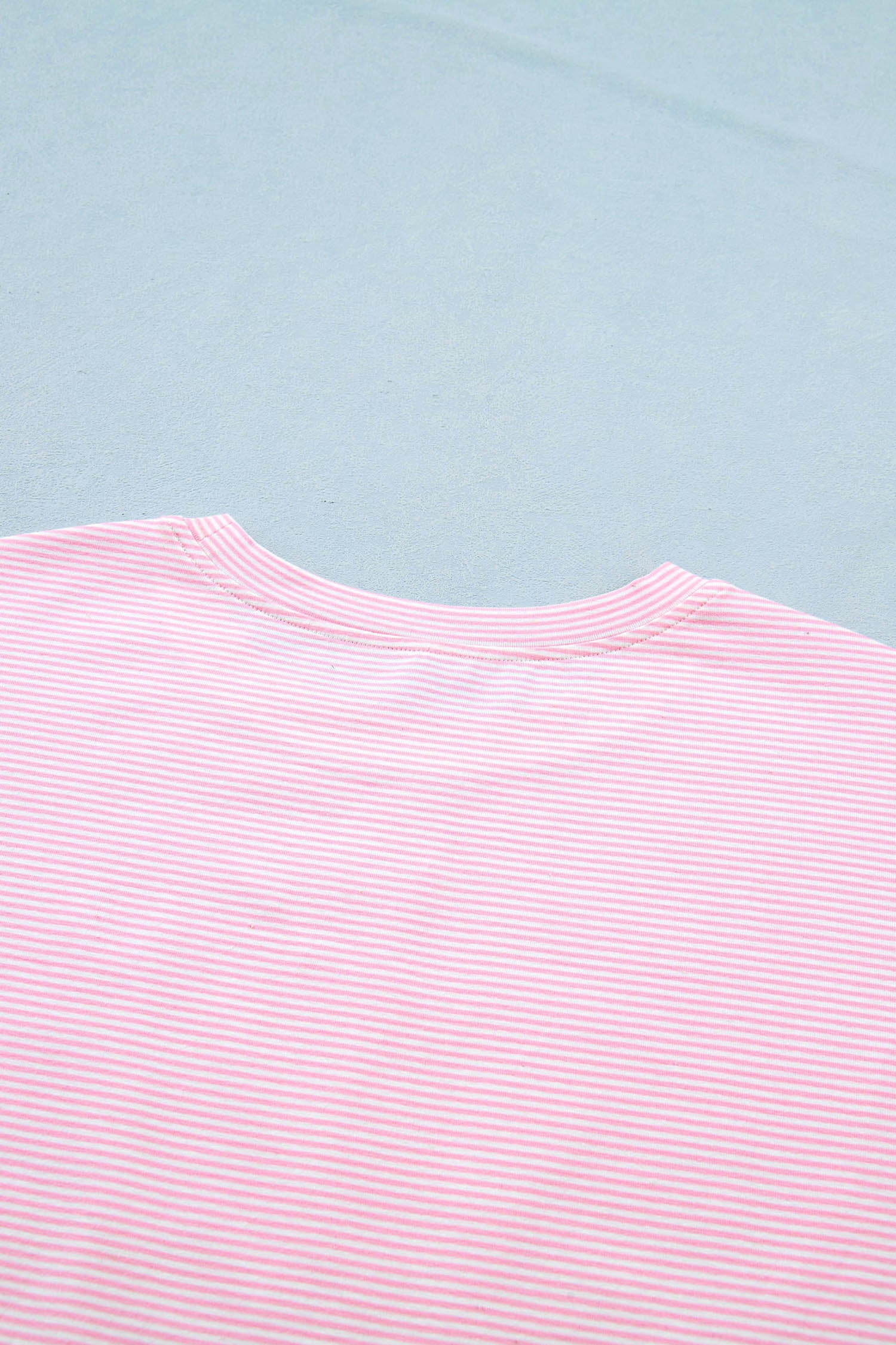 Pink Stripe Matching Oversized Tee & Drawstring Shorts Co-ord Set