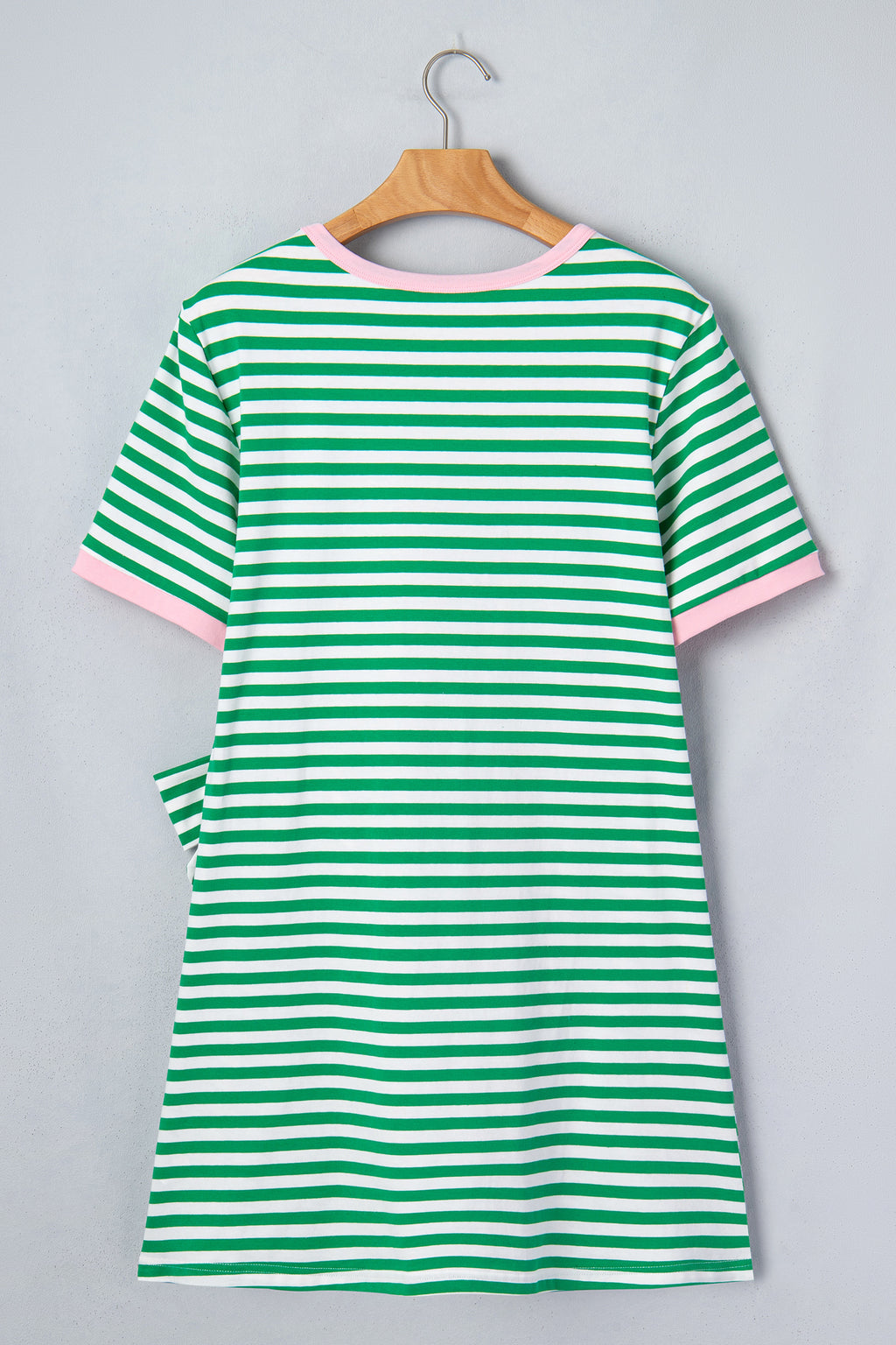 Women's Sky Blue Nautical Stripe Tie Waist Mini Dress at LivelyLooks