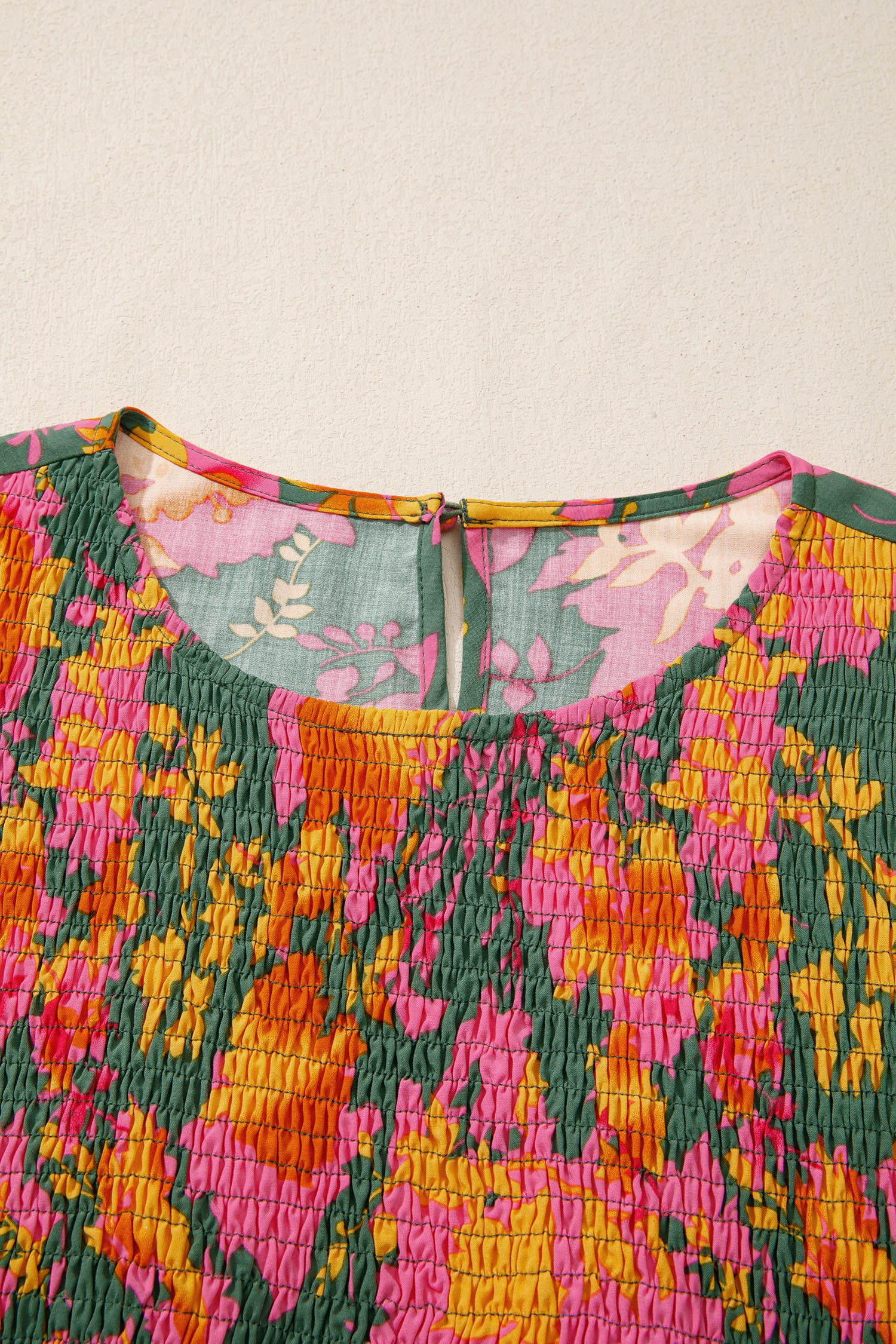 Multicolour Floral Print Long Sleeve Smocked Ruffled Mini Dress | UK 8–22