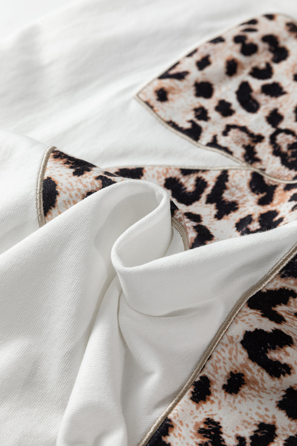 Women's Leopard Bow Embroidered Cotton Round Neck T-Shirt | White, Pink & Black | UK 8-22 at LivelyLooks