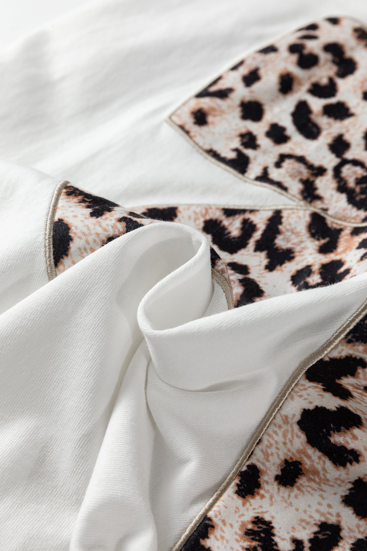 Women's Leopard Bow Embroidered Cotton Round Neck T-Shirt | White, Pink & Black | UK 8-22 at LivelyLooks