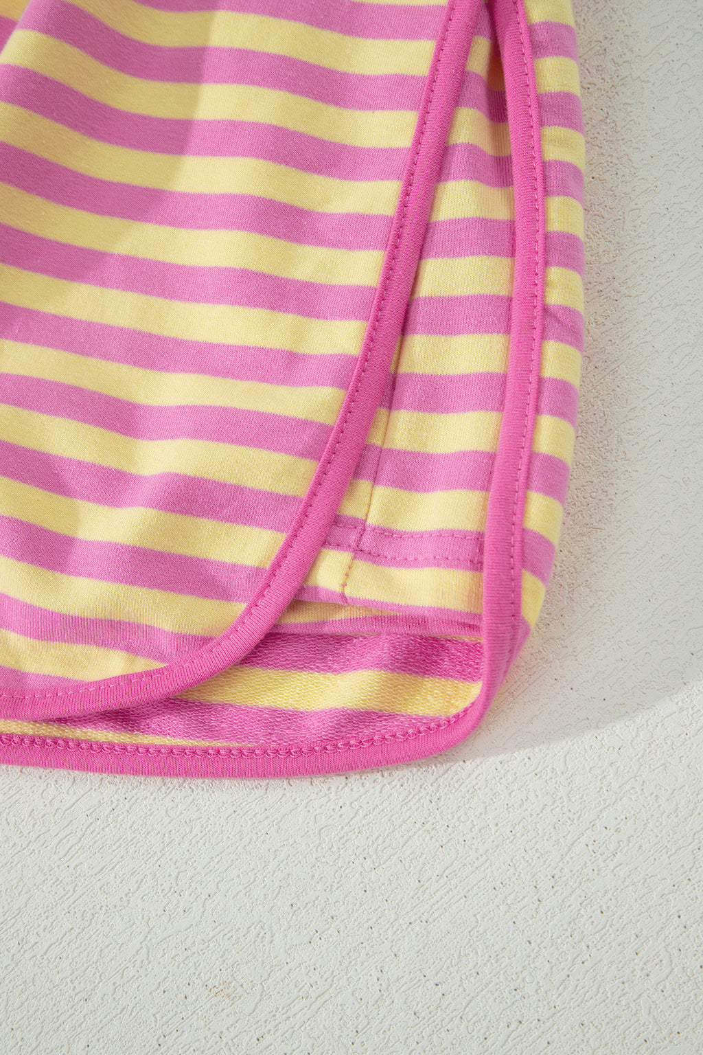 Striped Short Sleeve Top & Mini Skirt Set – Pink & Blue