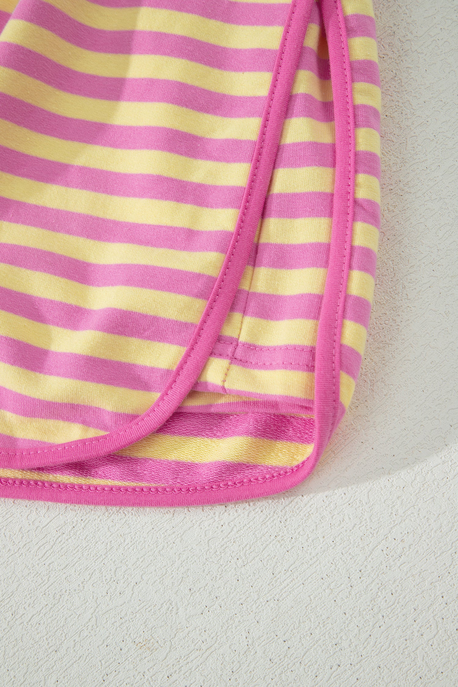 Striped Short Sleeve Top & Mini Skirt Set – Pink & Blue