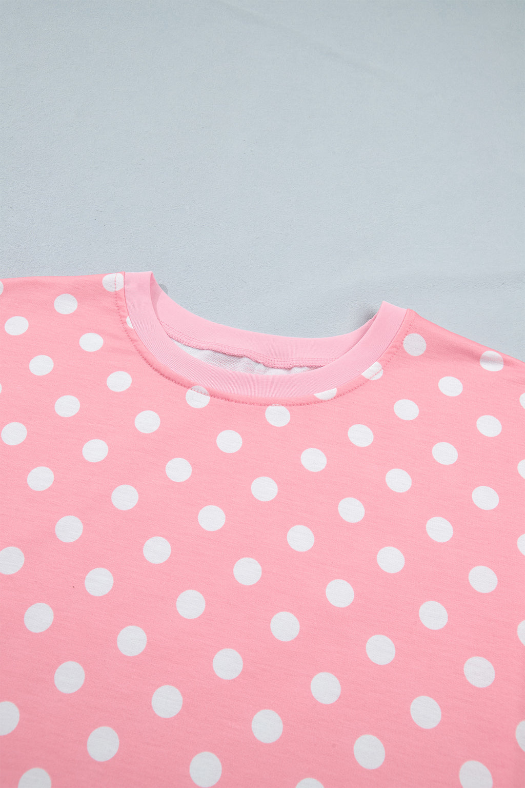 Polka Dot Oversized Top & Shorts Co-ord Set | Beige Pink Blue Green