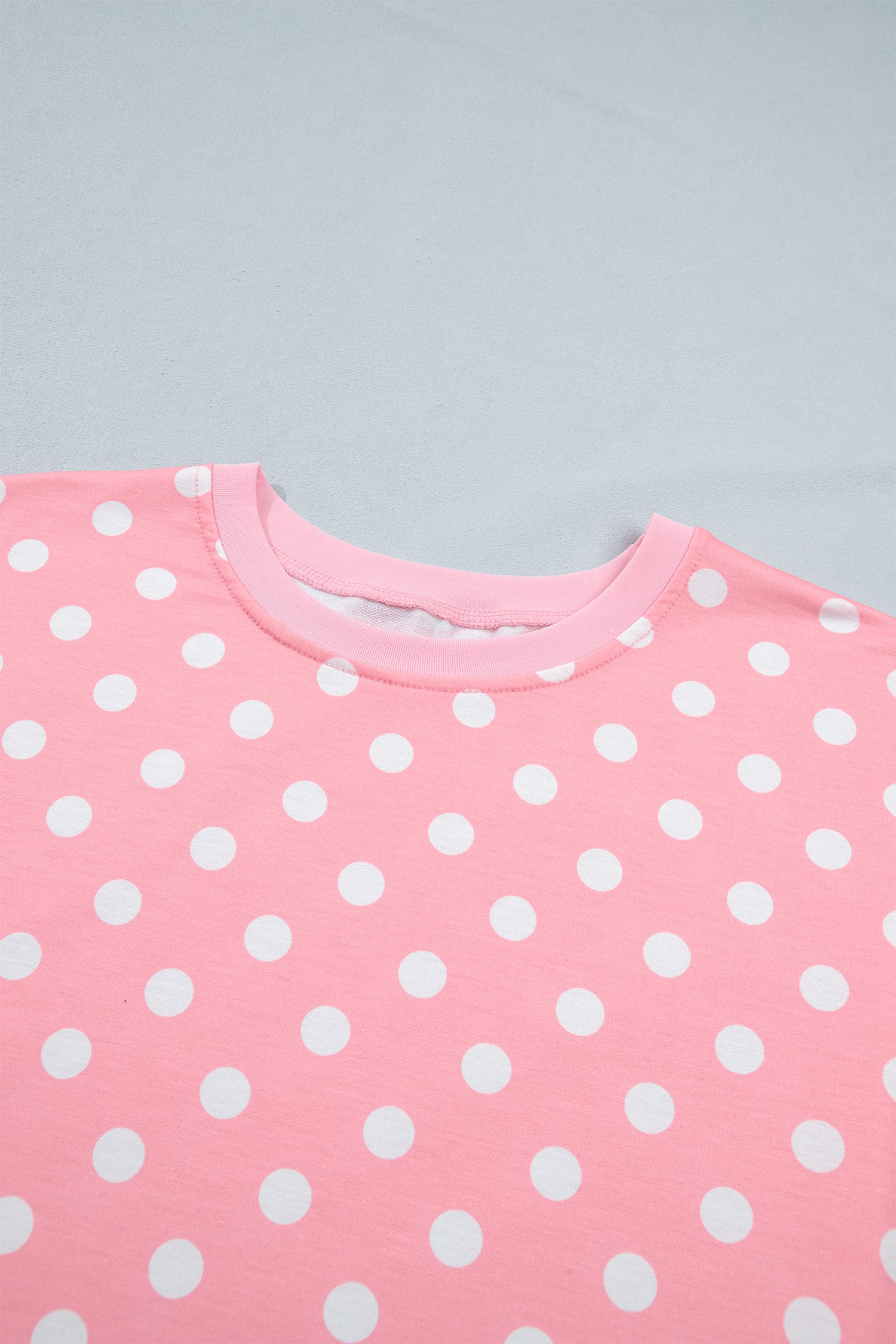 Polka Dot Oversized Top & Shorts Co-ord Set | Beige Pink Blue Green