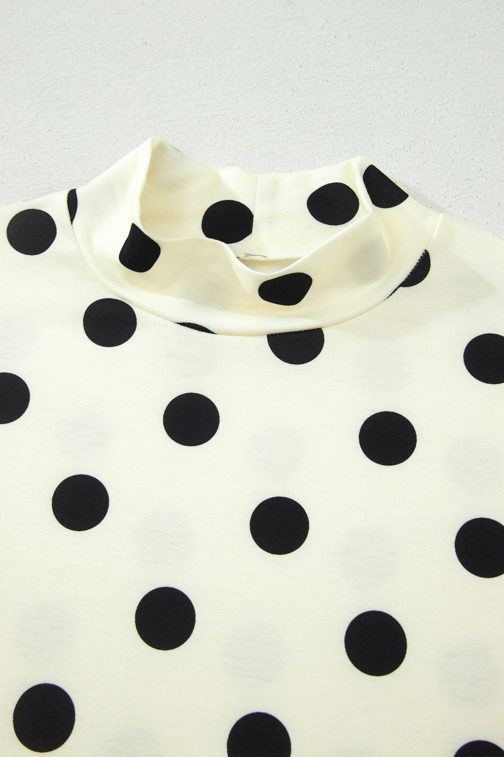 Beige Polka Dot High Neck Dolman Tunic Top | Sizes 8-22