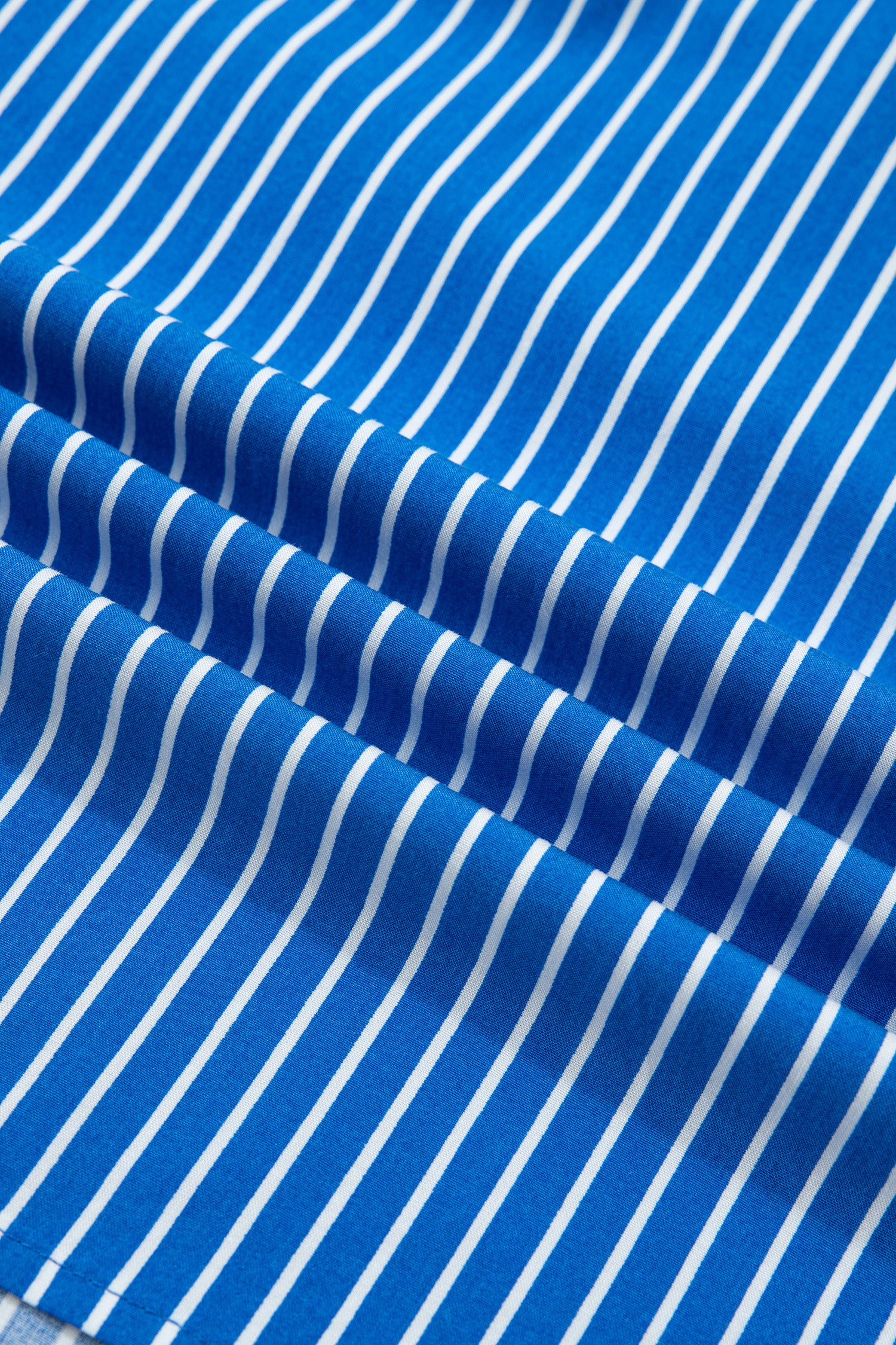 LivelyLooks Blue Stripe Puff Sleeve Blouse Ruffle Collar Button Front S-XL women's fashion