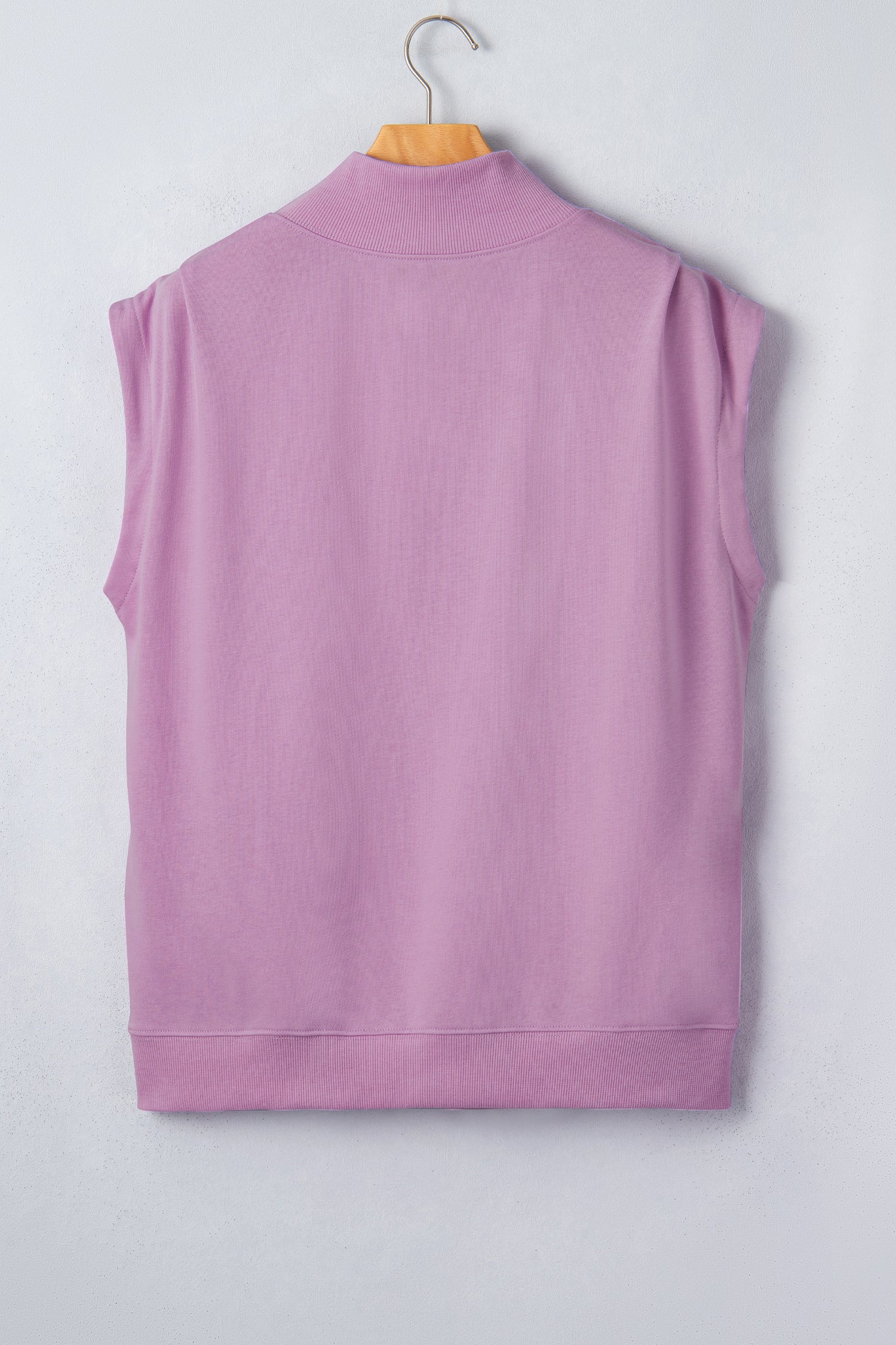 High Neck Cap Sleeve Loose Top White Pink Mint Green Grey Myosotis Orange Black S-XL