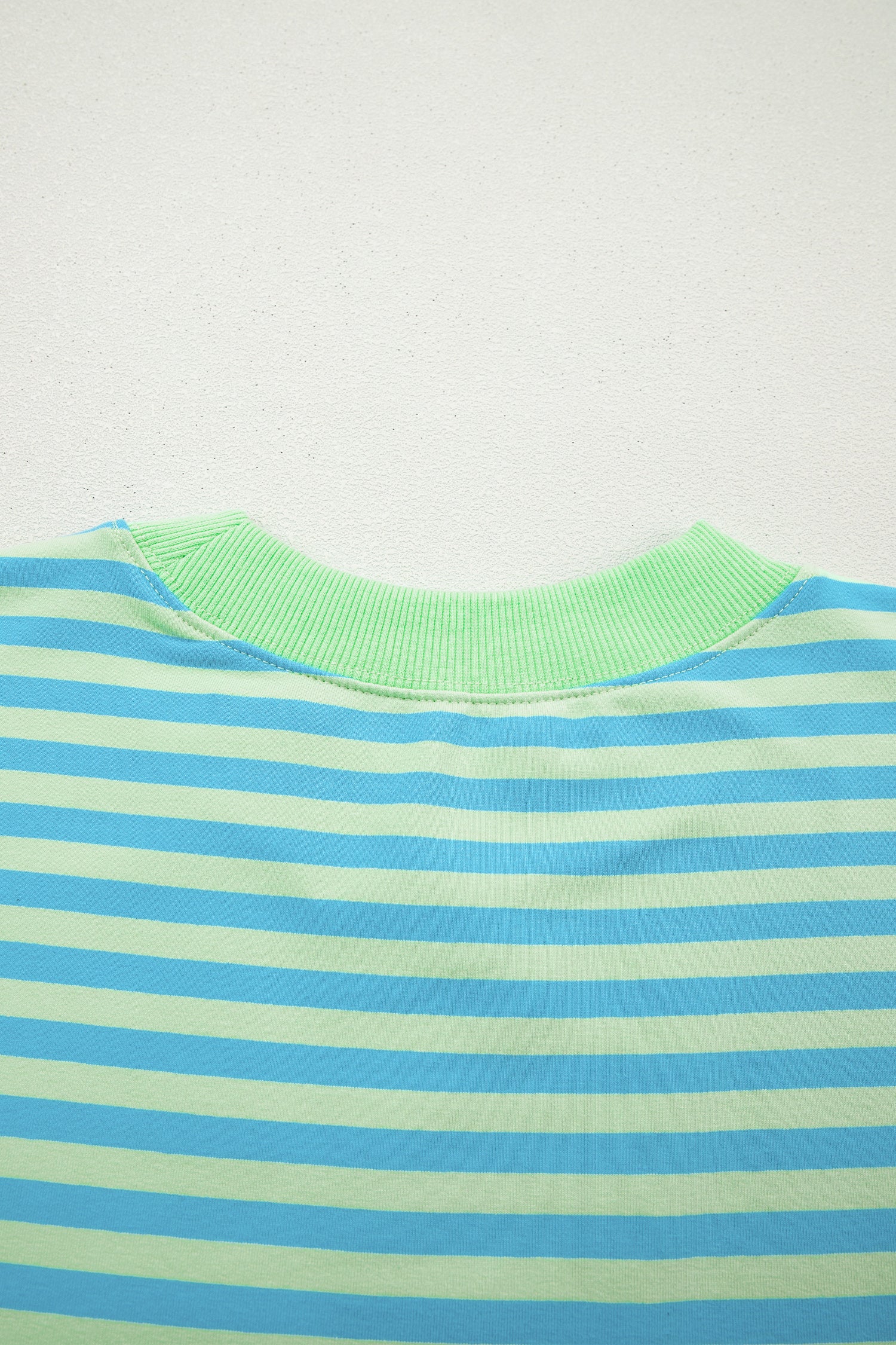 Stripe Colour Block Long Sleeve Pullover & Shorts Set | Pink, Yellow & Green Stripe