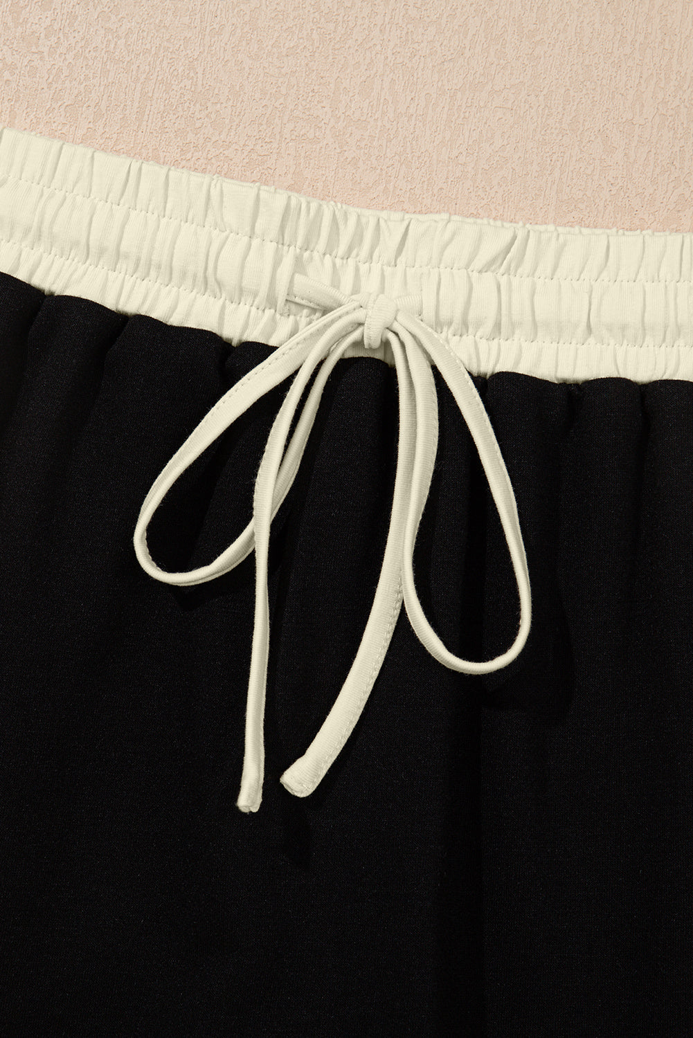 Colourblock Drop Shoulder T-Shirt & Skort 2-Piece Set Beige Black Green