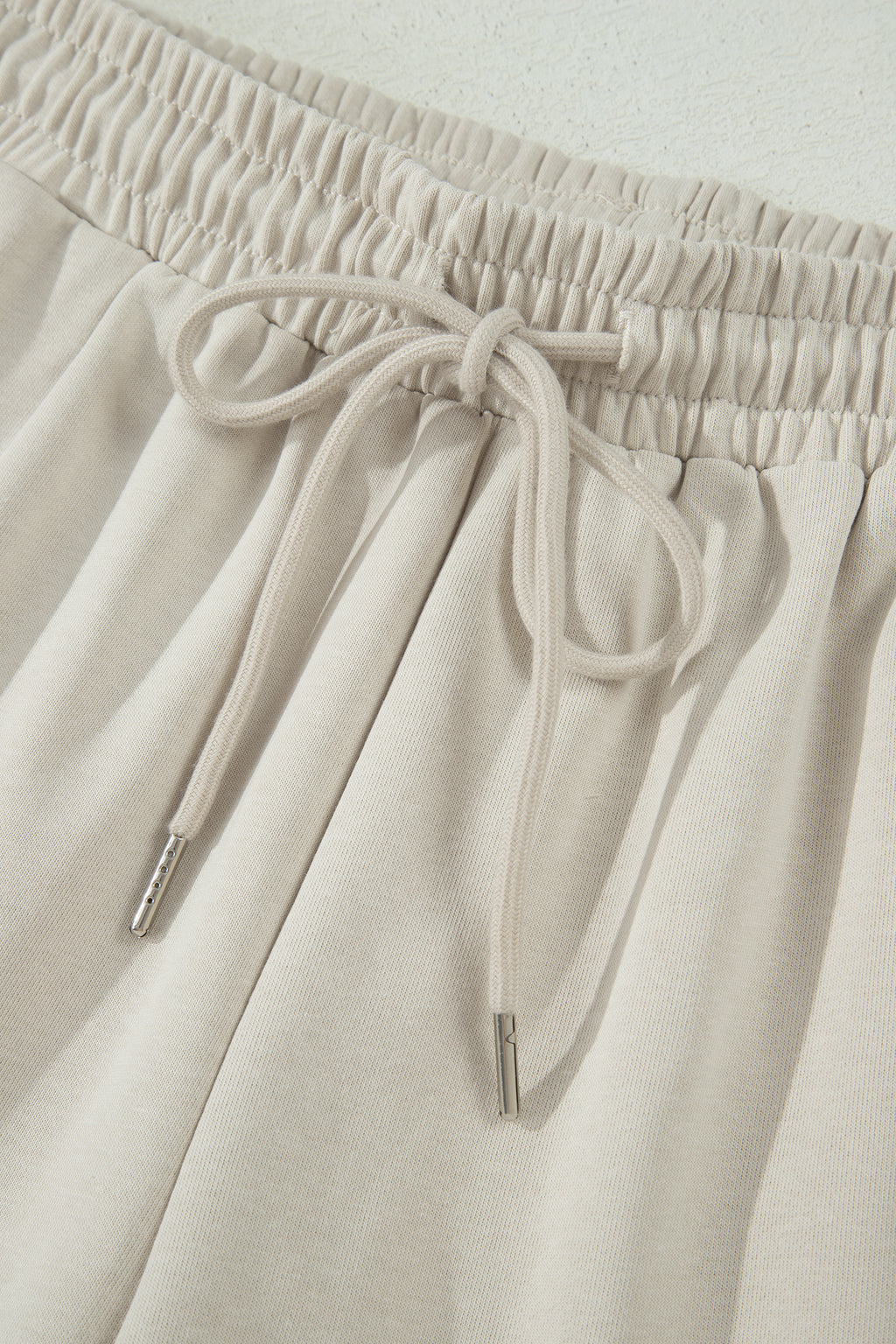 Puffy Loose Top & Drawstring Shorts Set – Smoke Grey & Light Blue