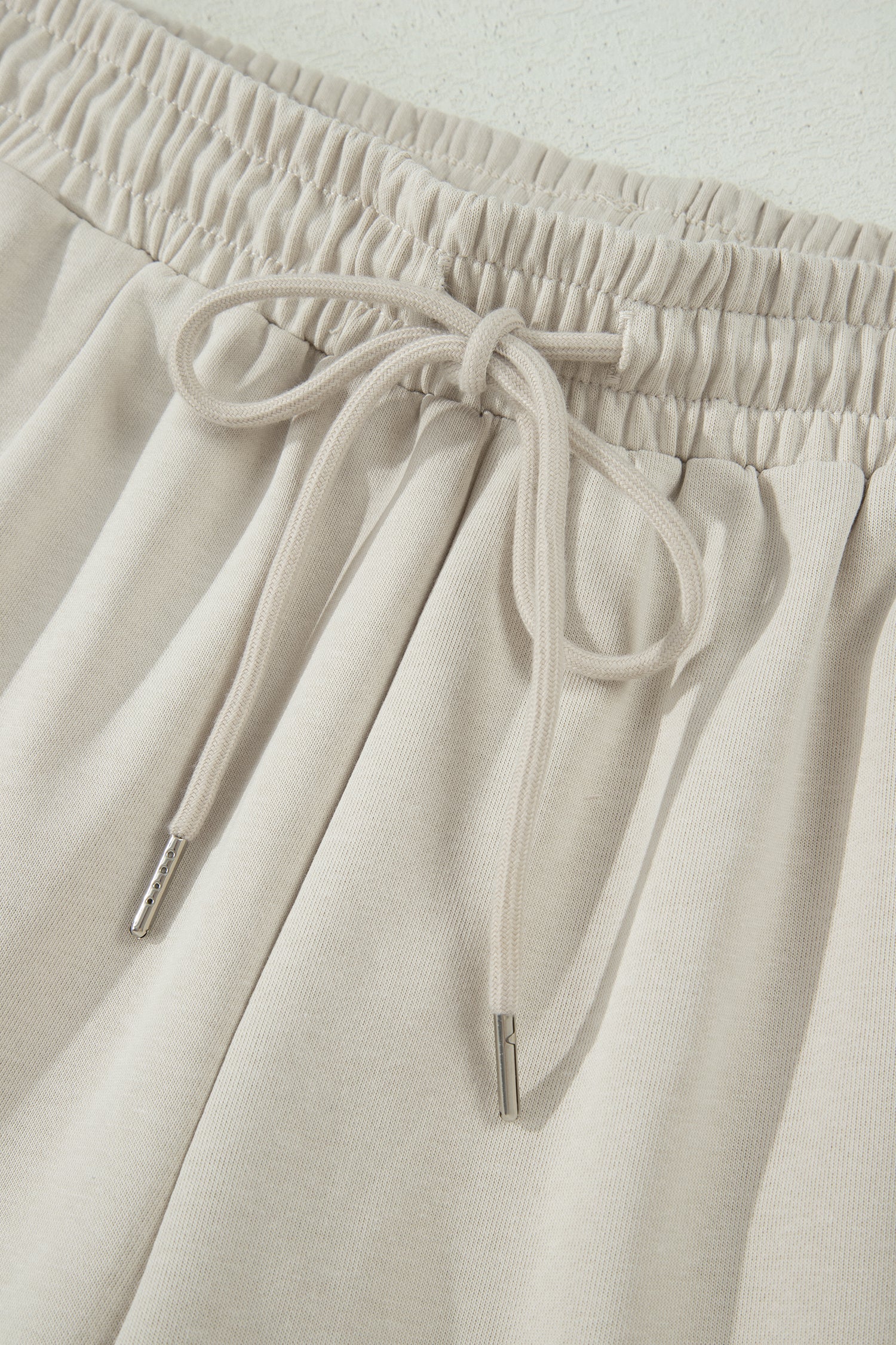 Puffy Loose Top & Drawstring Shorts Set – Smoke Grey & Light Blue