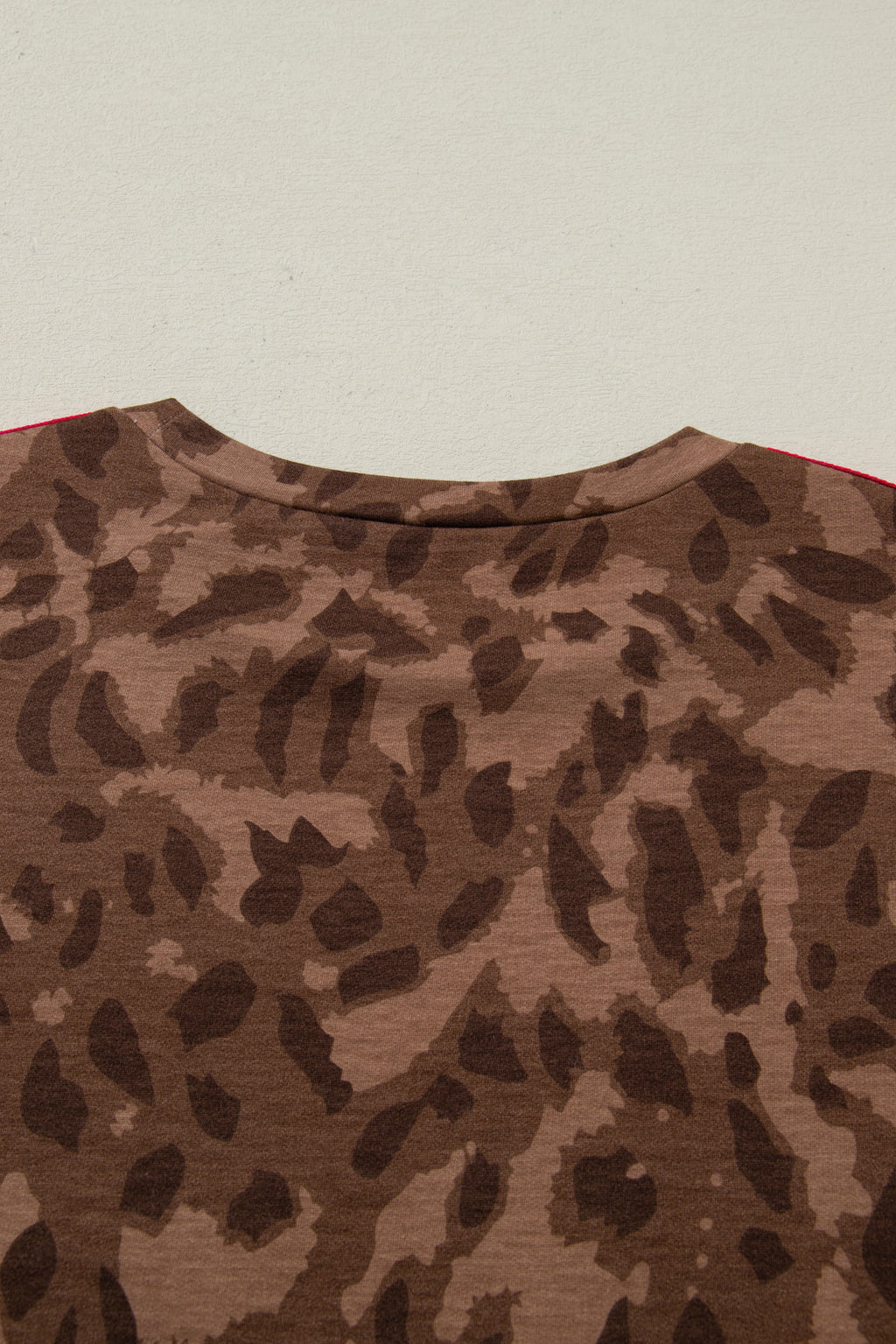 Brown Contrast Striped Accent Leopard Short Set | UK 8–22