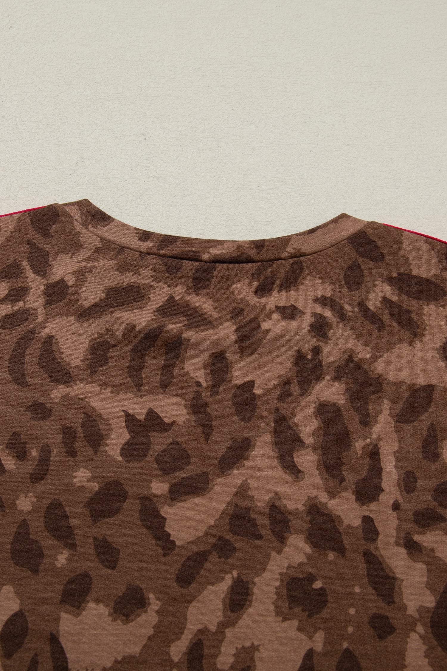 Brown Contrast Striped Accent Leopard Short Set | UK 8–22