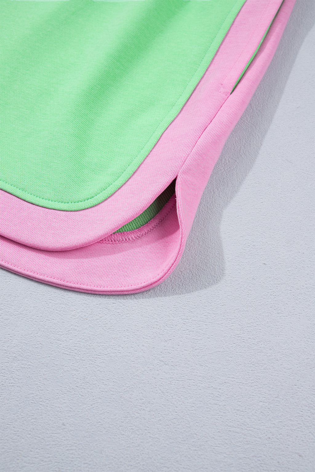 Green Colour Block Half Zip Top & Athleisure Shorts Set | UK 8–22