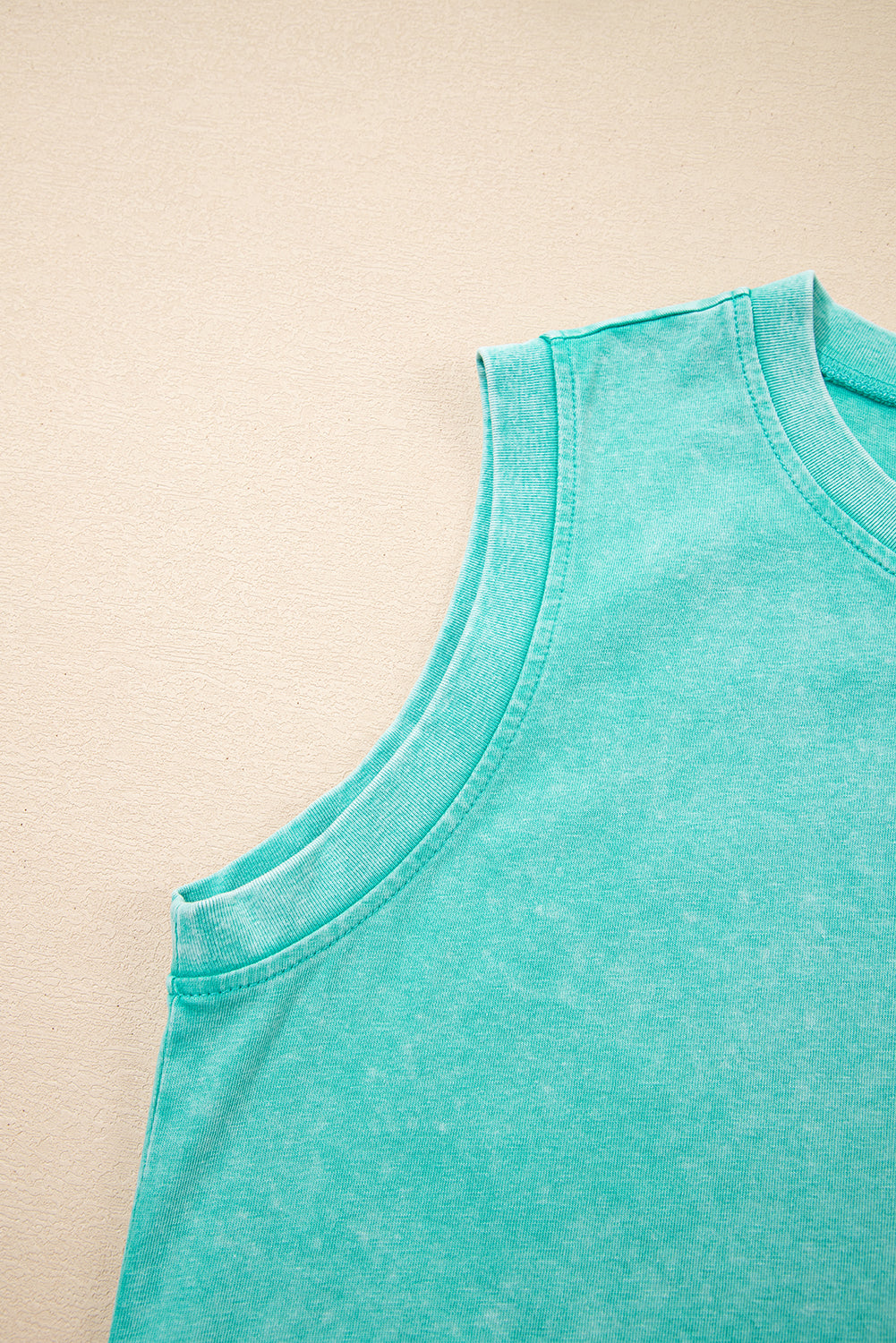 Mint Green Mineral Wash Cotton Tank Top Split Skirt Co-ord Set S-XL