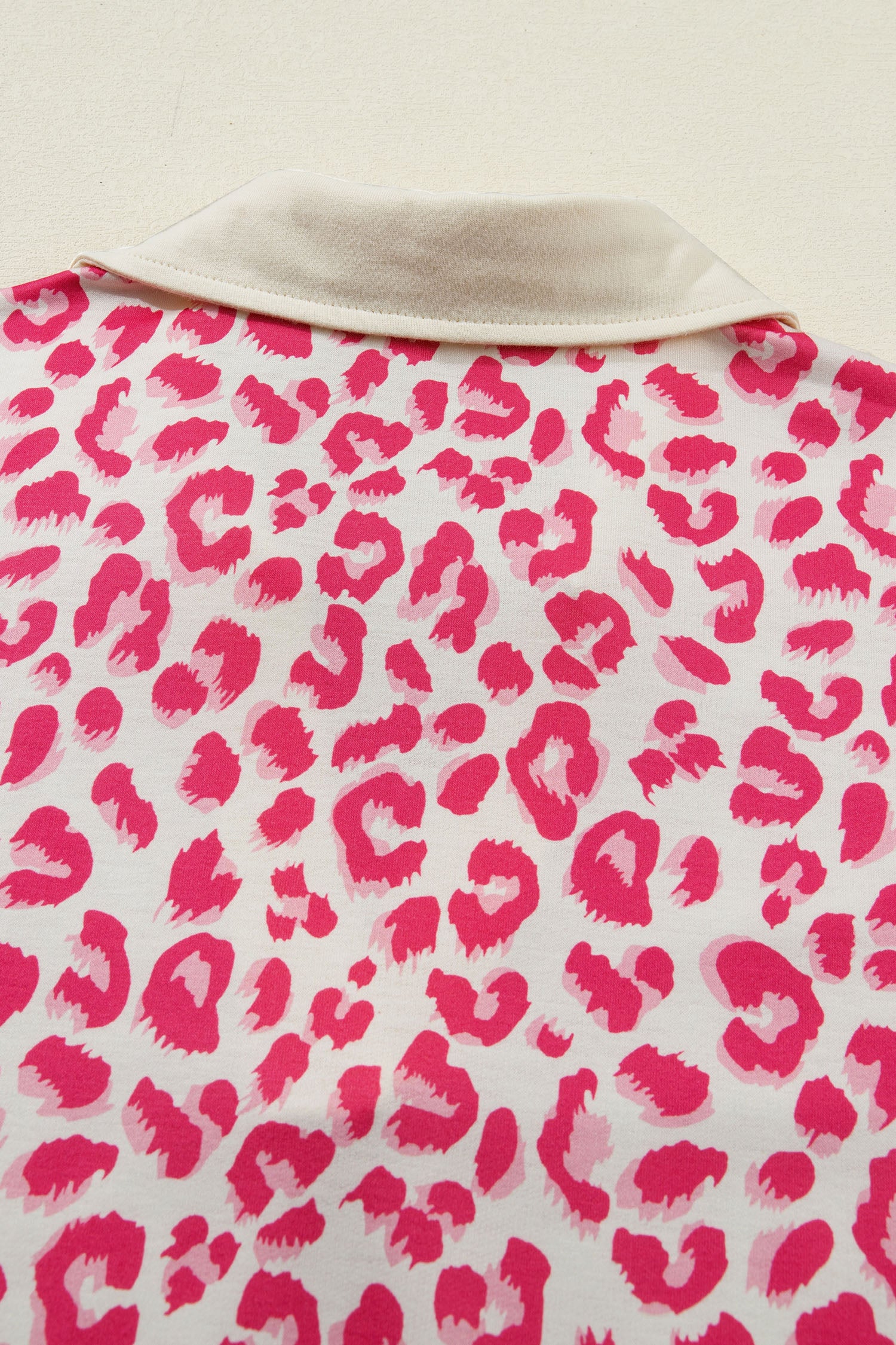 Leopard Print V-Neck Collar 2pcs Short Set | Rose, Khaki & Brown