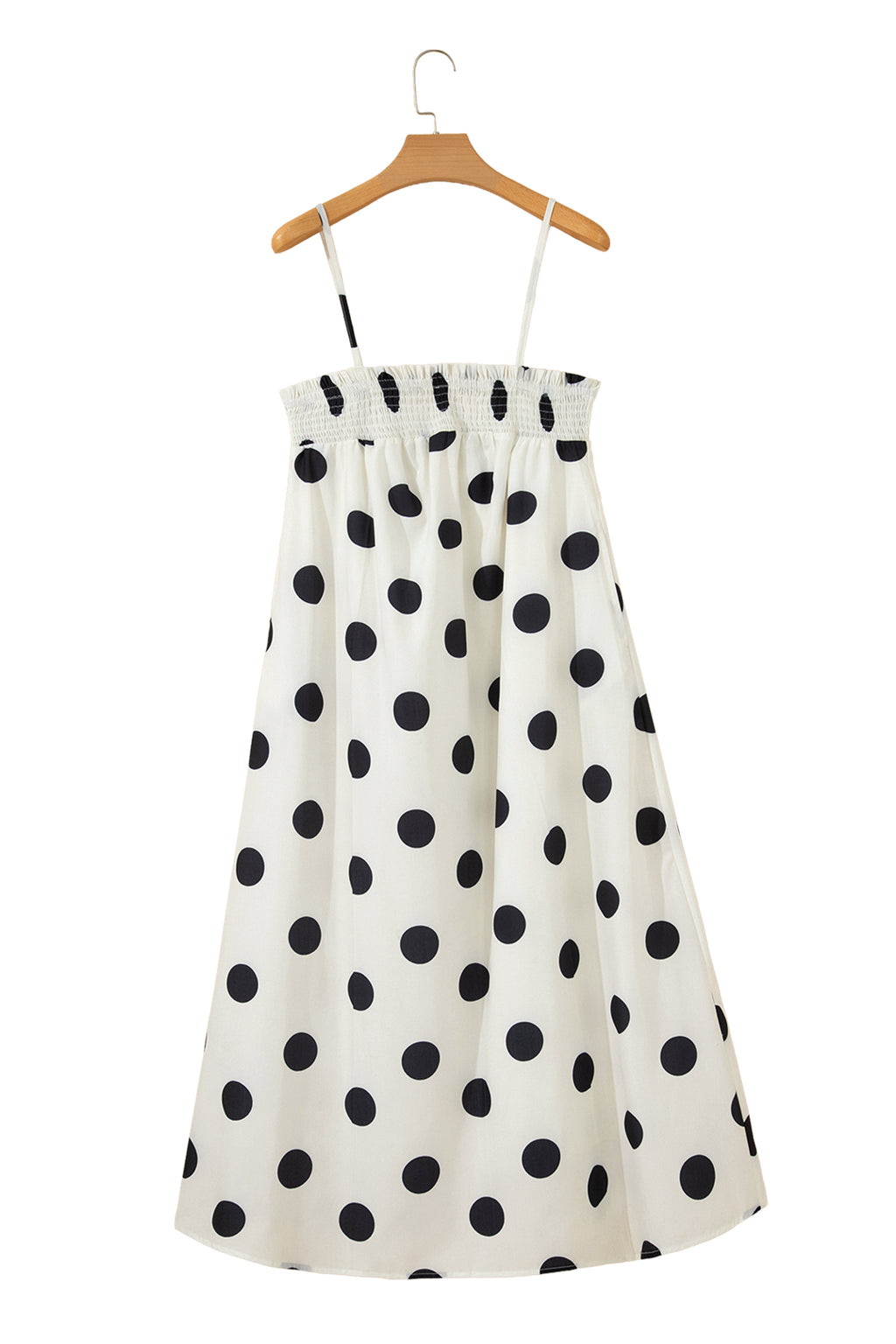 White Polka Dot Maxi Dress Spaghetti Straps Sleeveless Women S-XL