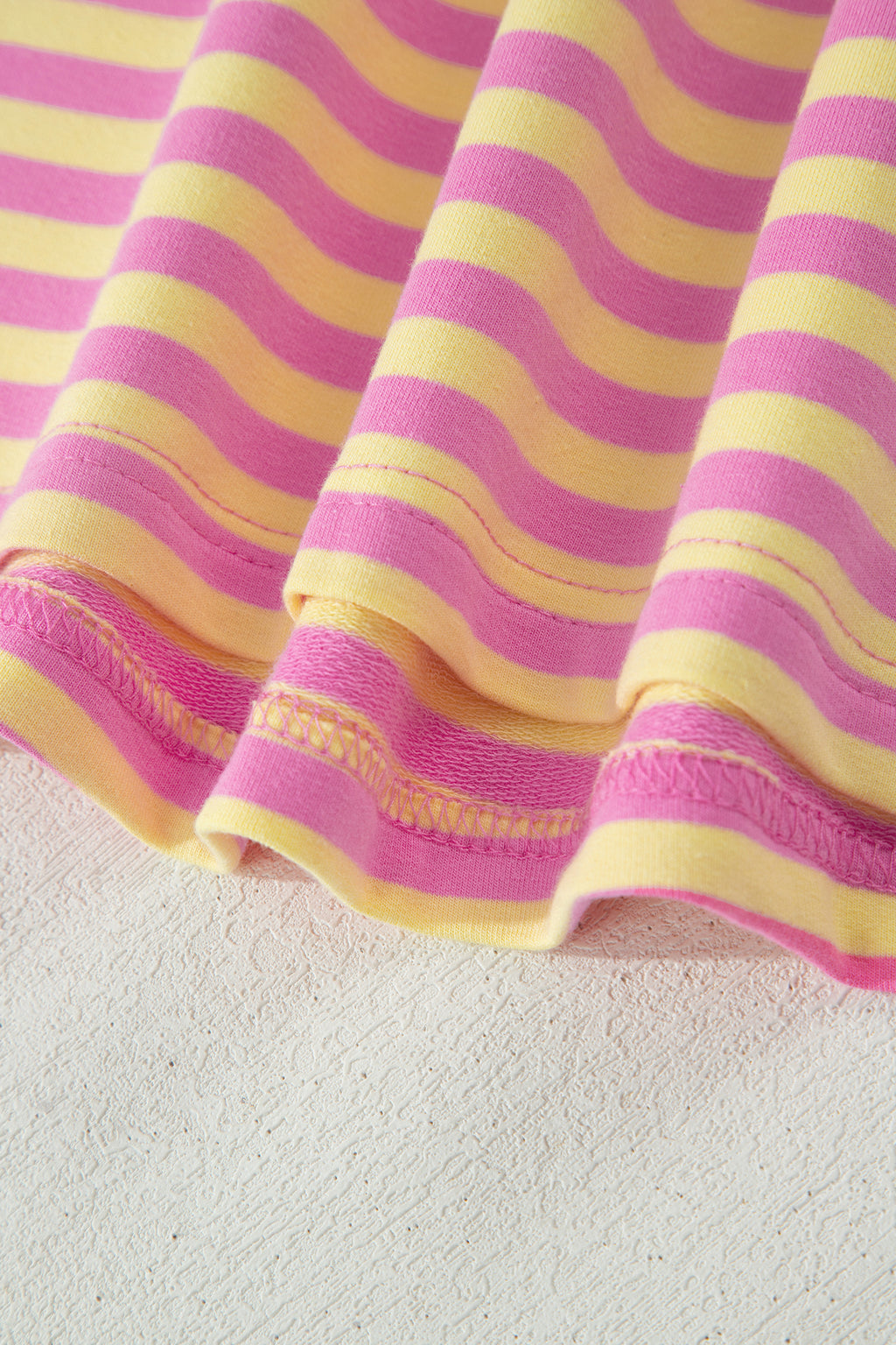 Striped Short Sleeve Top & Mini Skirt Set – Pink & Blue