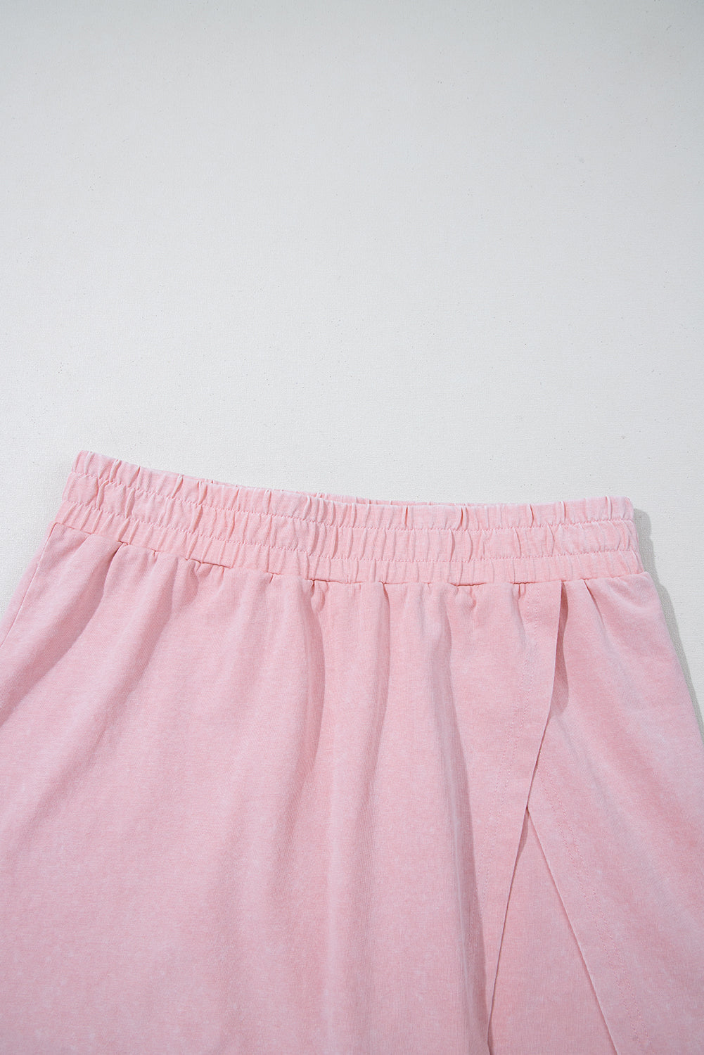 Women's Light Pink 2 Pieces Mineral Wash Cotton Tank Top Lined Split Skirt Set at LivelyLooks