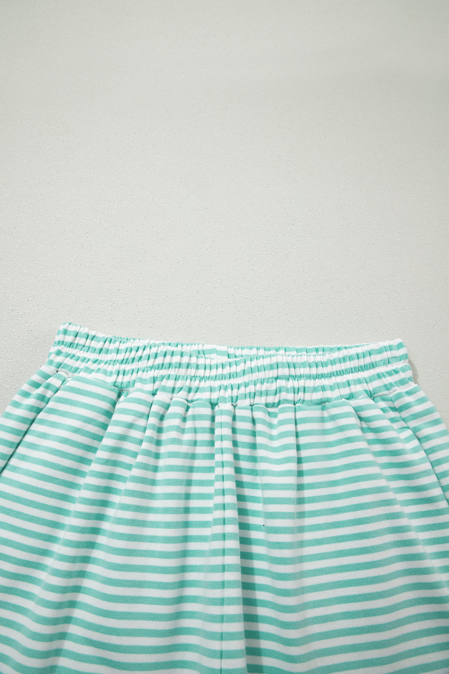 LivelyLooks Striped Oversized Mock Neck Sweatshirt & Shorts Co-ord Set | Blue, Pink, Green | S-XL women's fashion