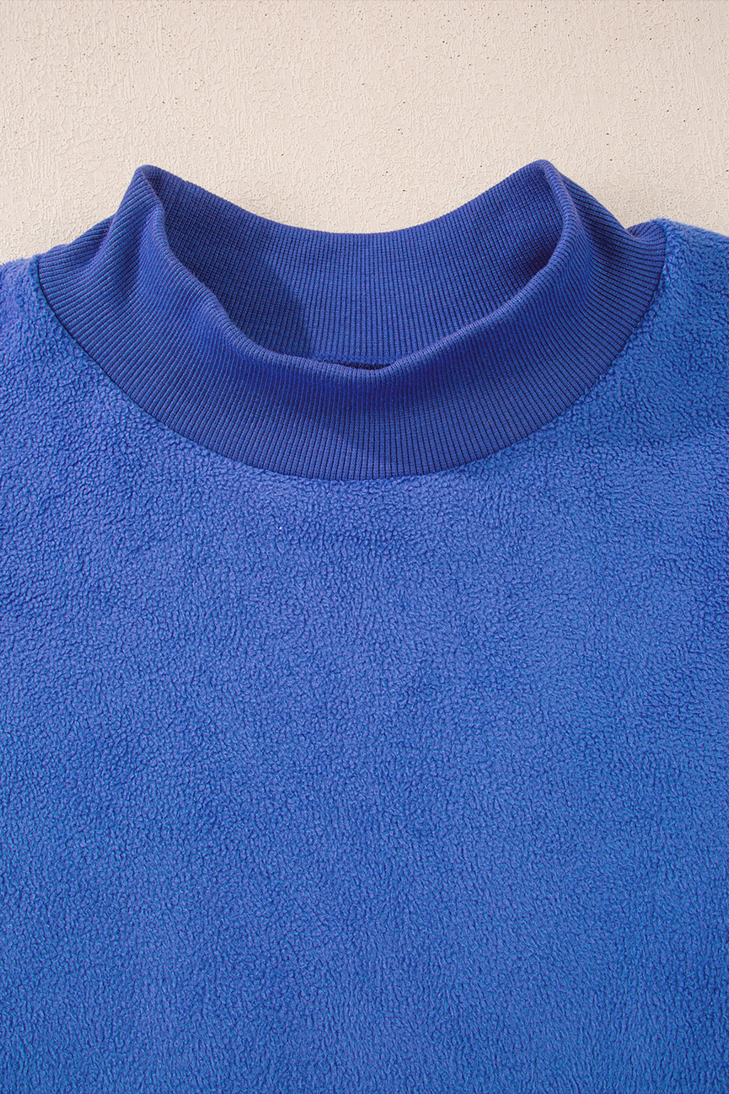 Carrot Oversized Reversible Sweatshirt Drop Shoulder Mock Neck Women S-XL