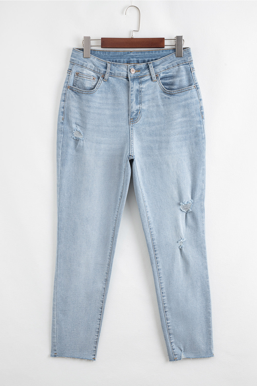 Women's Women's Mid Rise Skinny Jeans Ankle Length Distressed Denim Sizes 4-16 at LivelyLooks