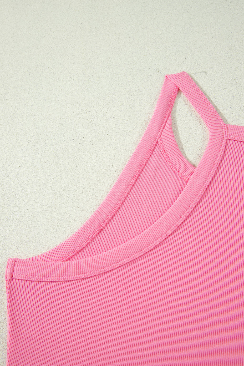 Ribbed Slim Tank Top & High Waist Shorts Set – Sky Blue, Pink & Green