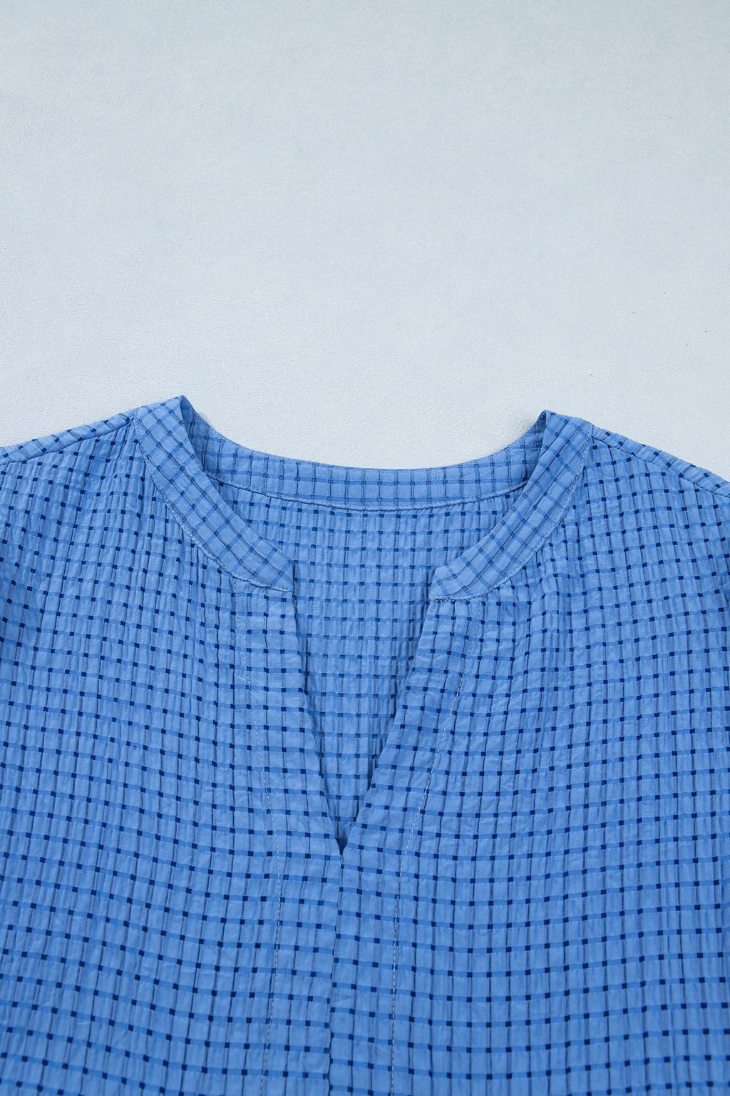 Dusk Blue & Yellow Gingham Bow Tie V-Neck Tiered Midi Dress | Pockets