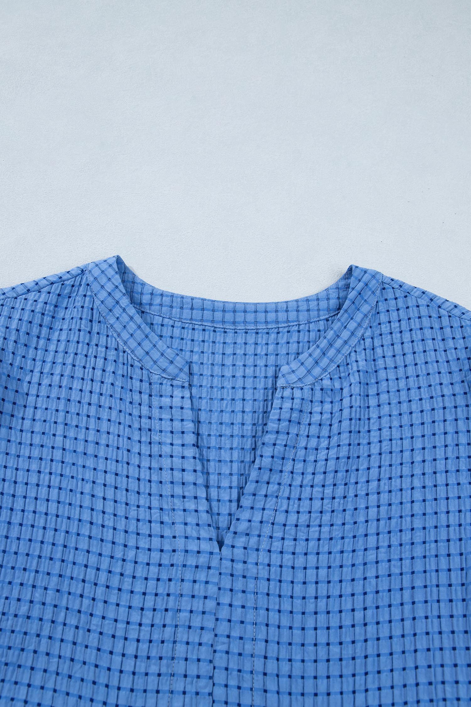 Dusk Blue & Yellow Gingham Bow Tie V-Neck Tiered Midi Dress | Pockets